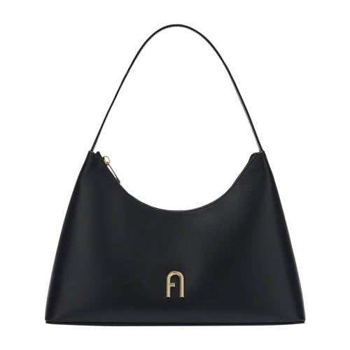 Furla leren schoudertas Diamante S zwart afbeelding