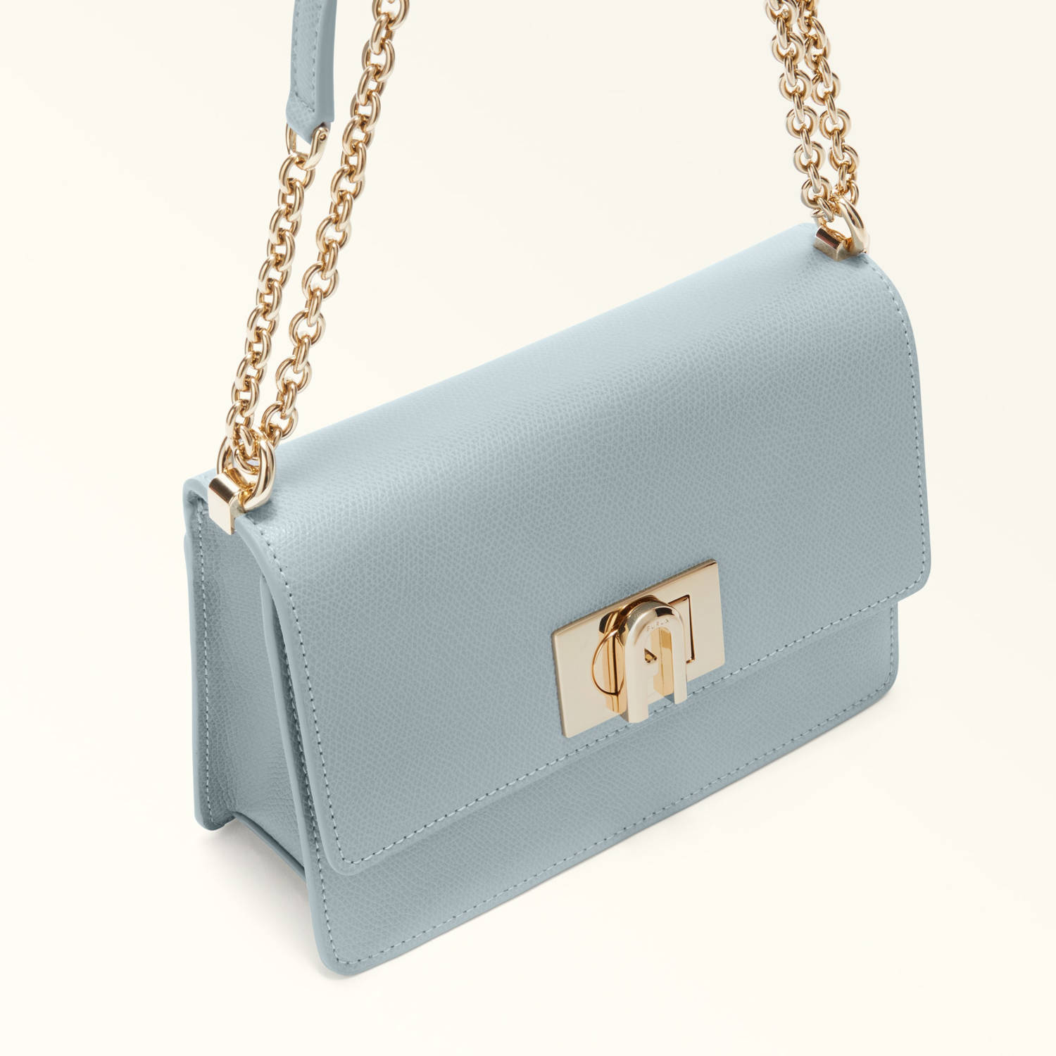 Furla leren crossbody tas 1927 Mini lichtblauw