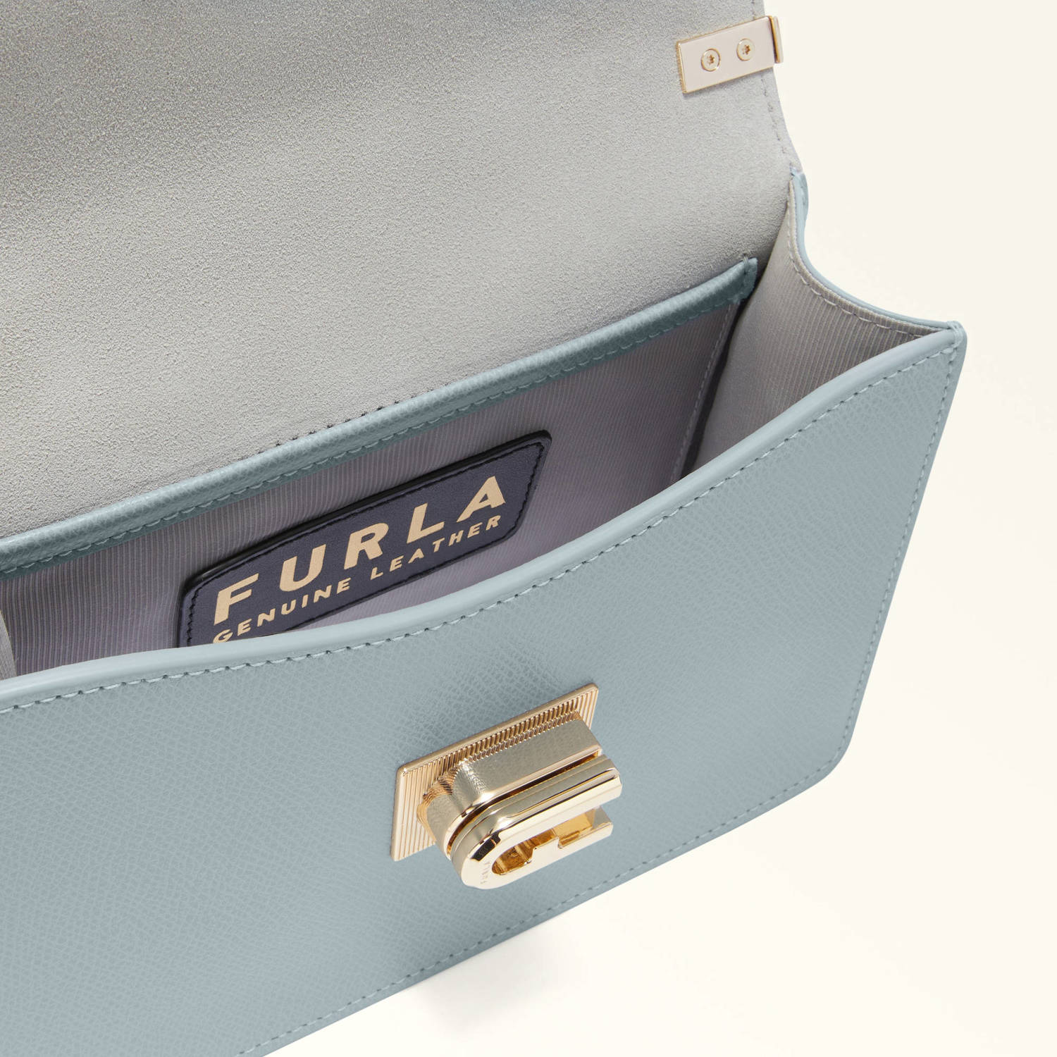Furla leren crossbody tas 1927 Mini lichtblauw