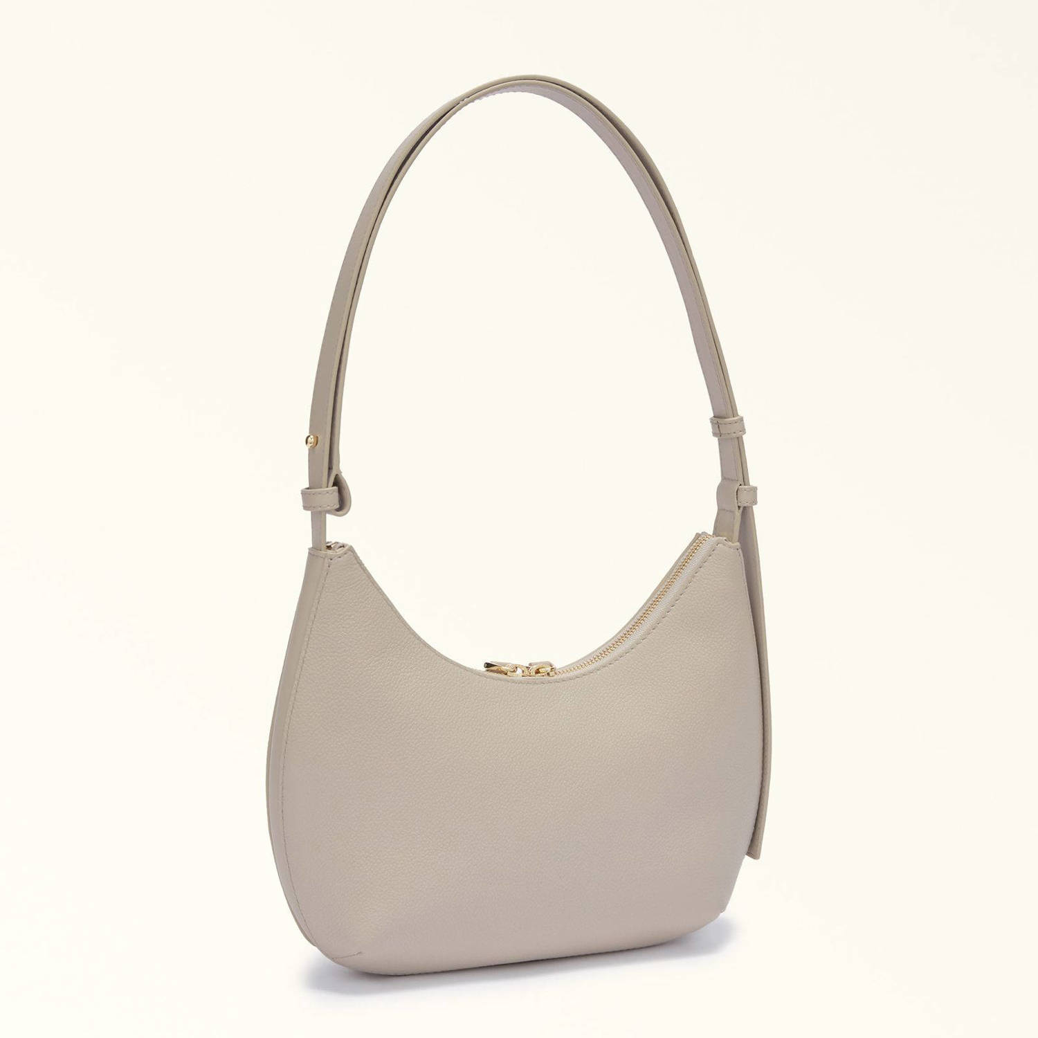 Furla leren schoudertas Goccia S beige