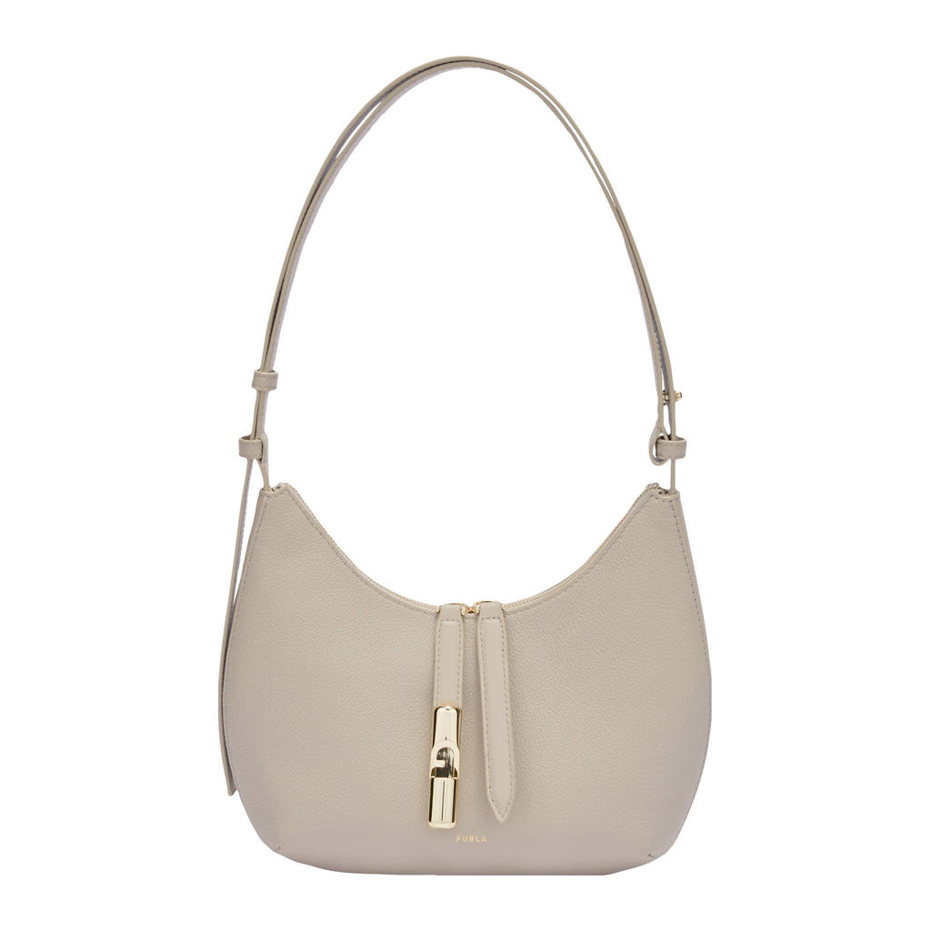 Furla leren schoudertas Goccia S beige