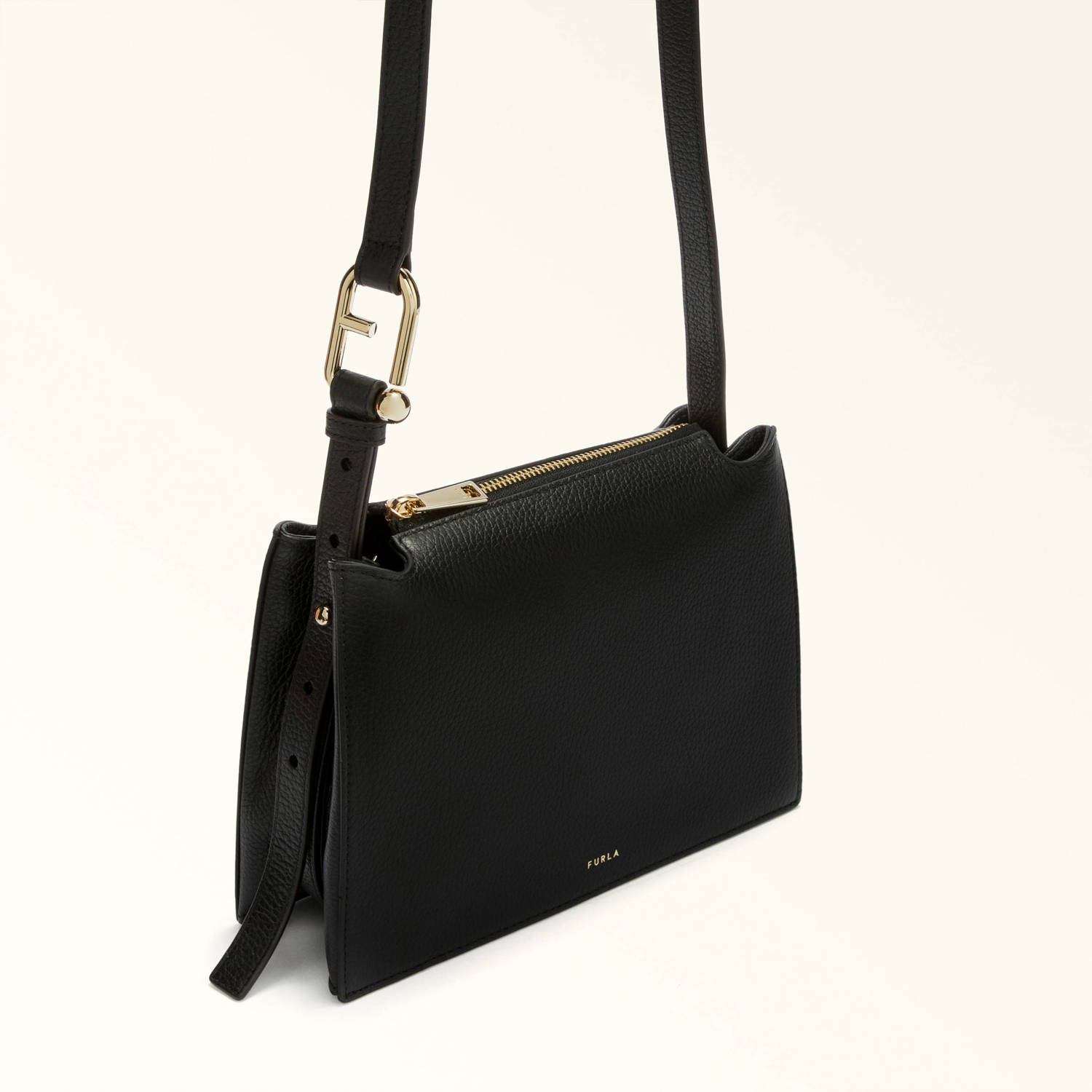 Furla leren crossbody tas Nuvola S zwart