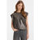 Anytime glitter top met schoudervulling  zilver