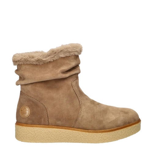 Rieker comfort gevoerde suède enkelboots taupe afbeelding