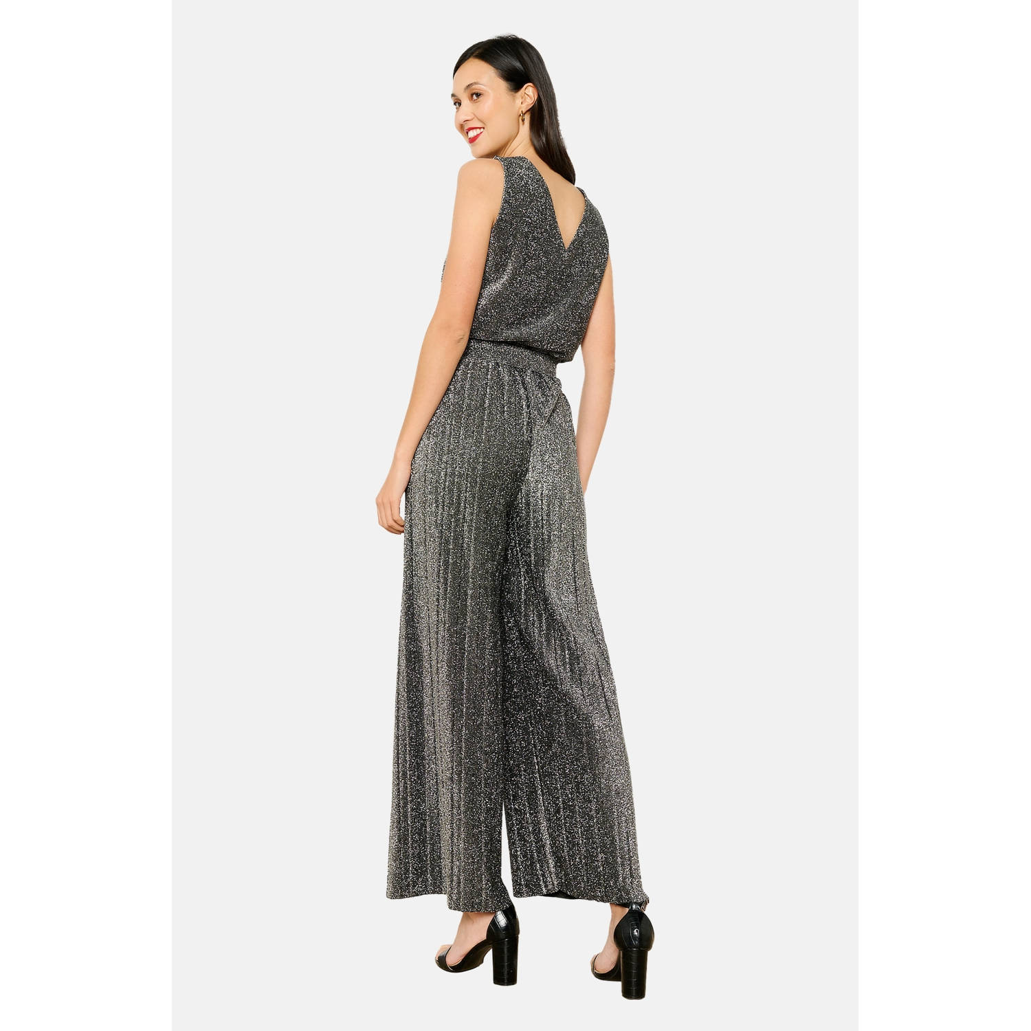 LOLALIZA jumpsuit zilver glitter
