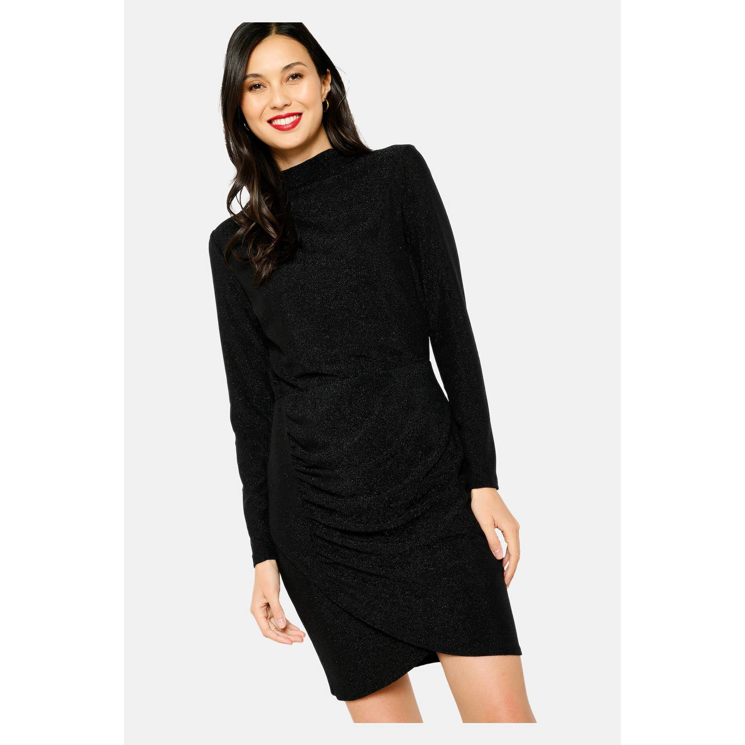 LOLALIZA little black dress glitter zwart