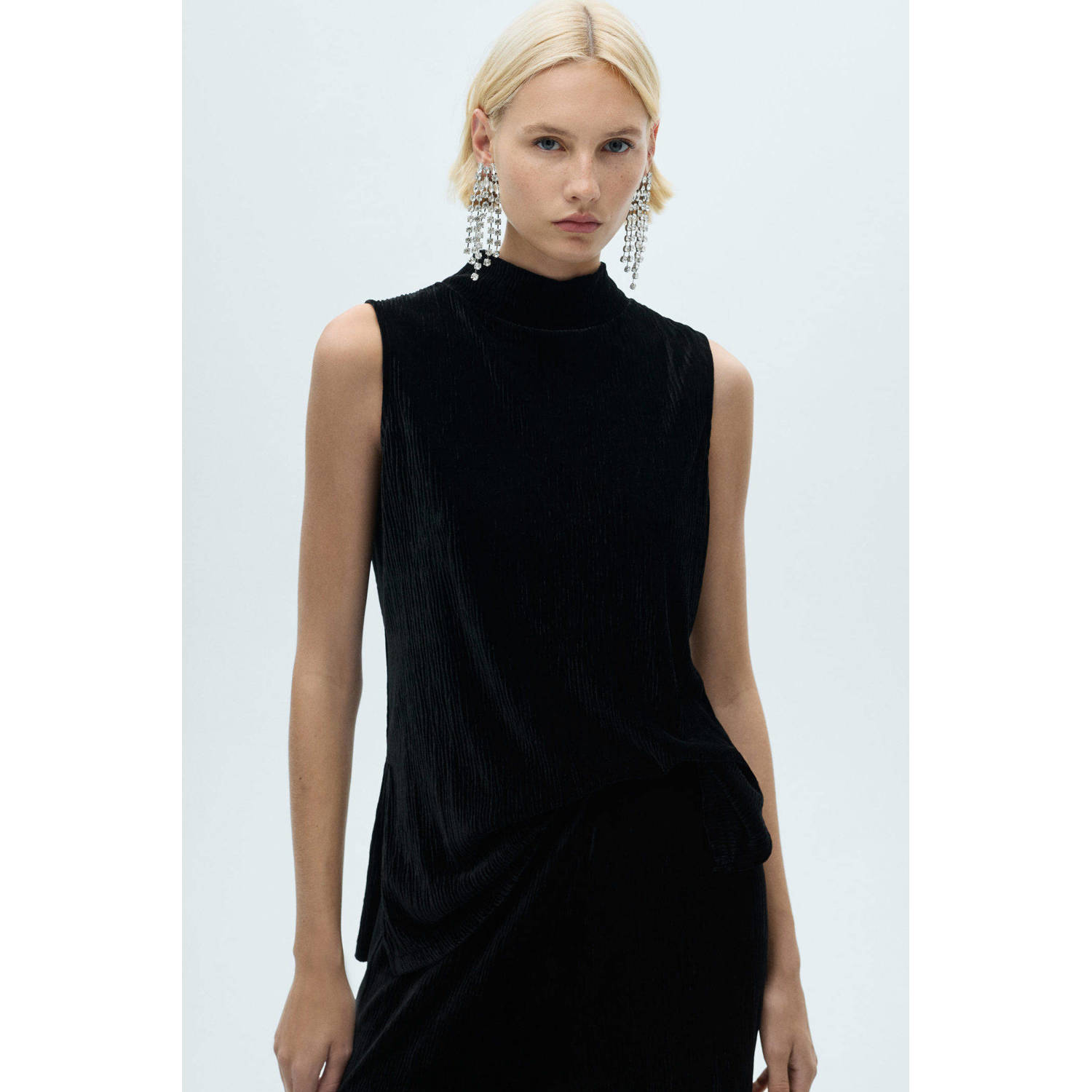 Mango top met col zwart
