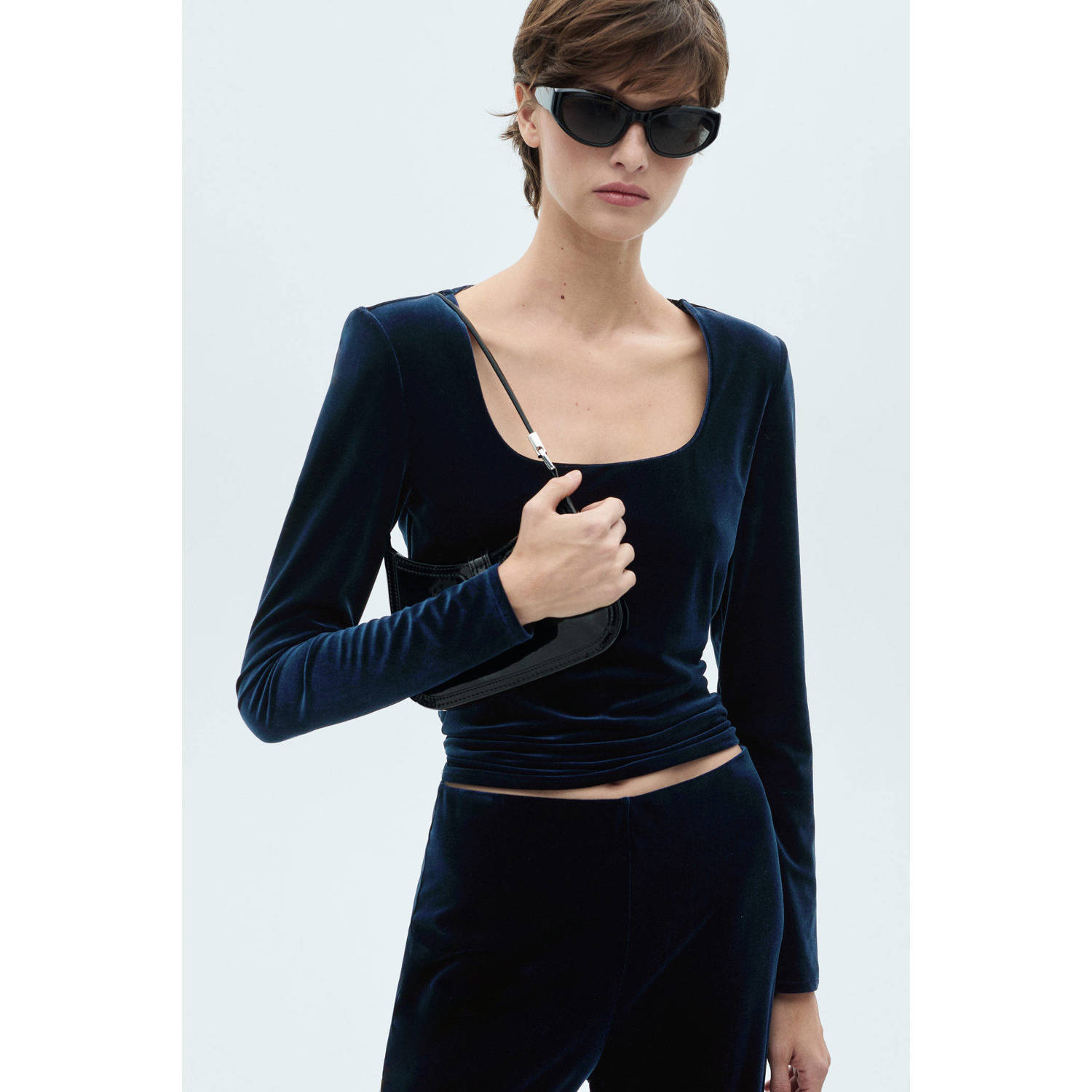 Mango top donkerblauw