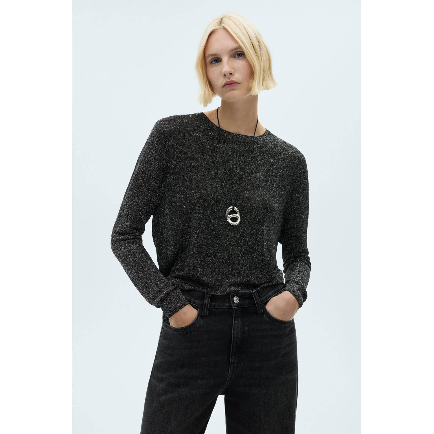 Mango pullover zwart