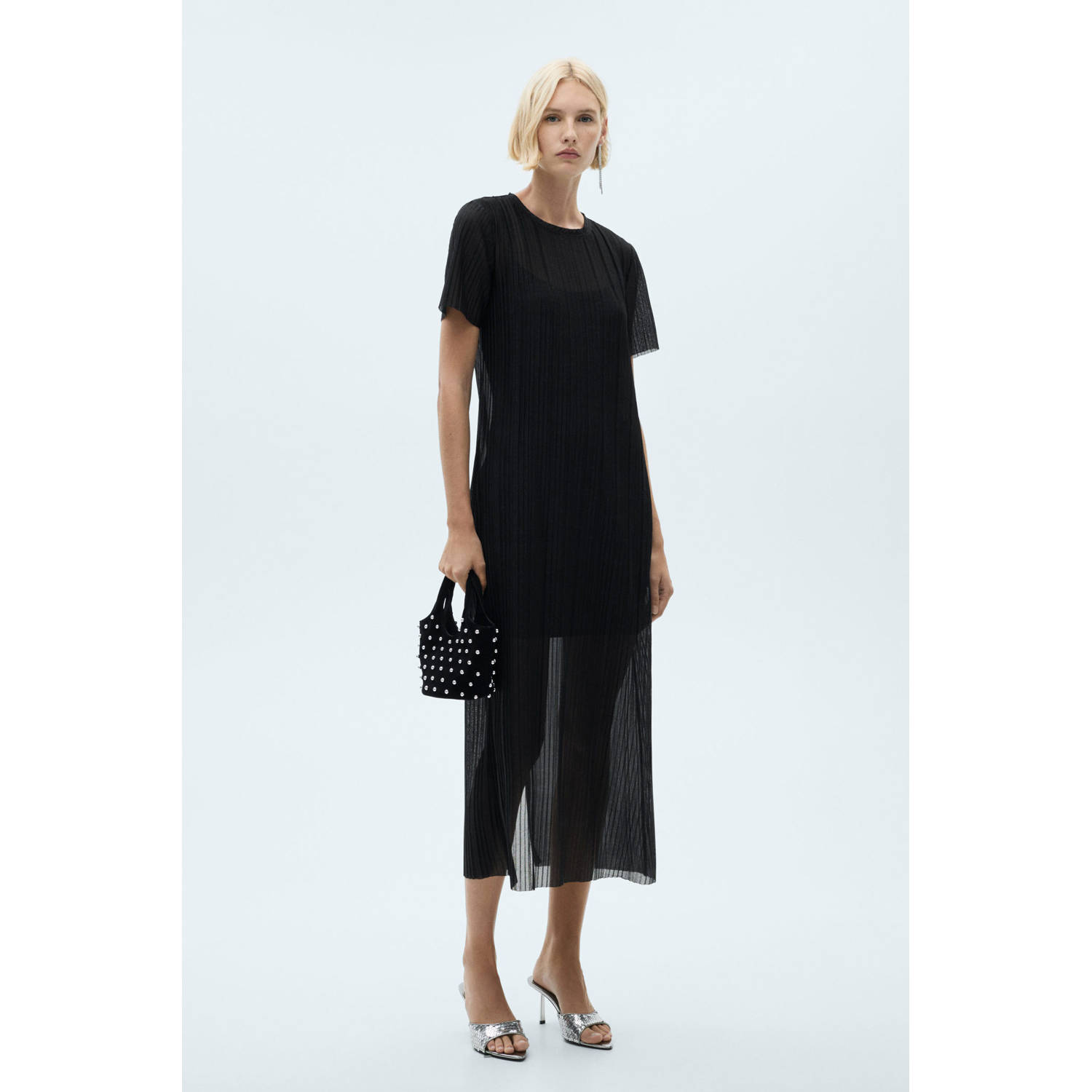 Mango midi jurk zwart