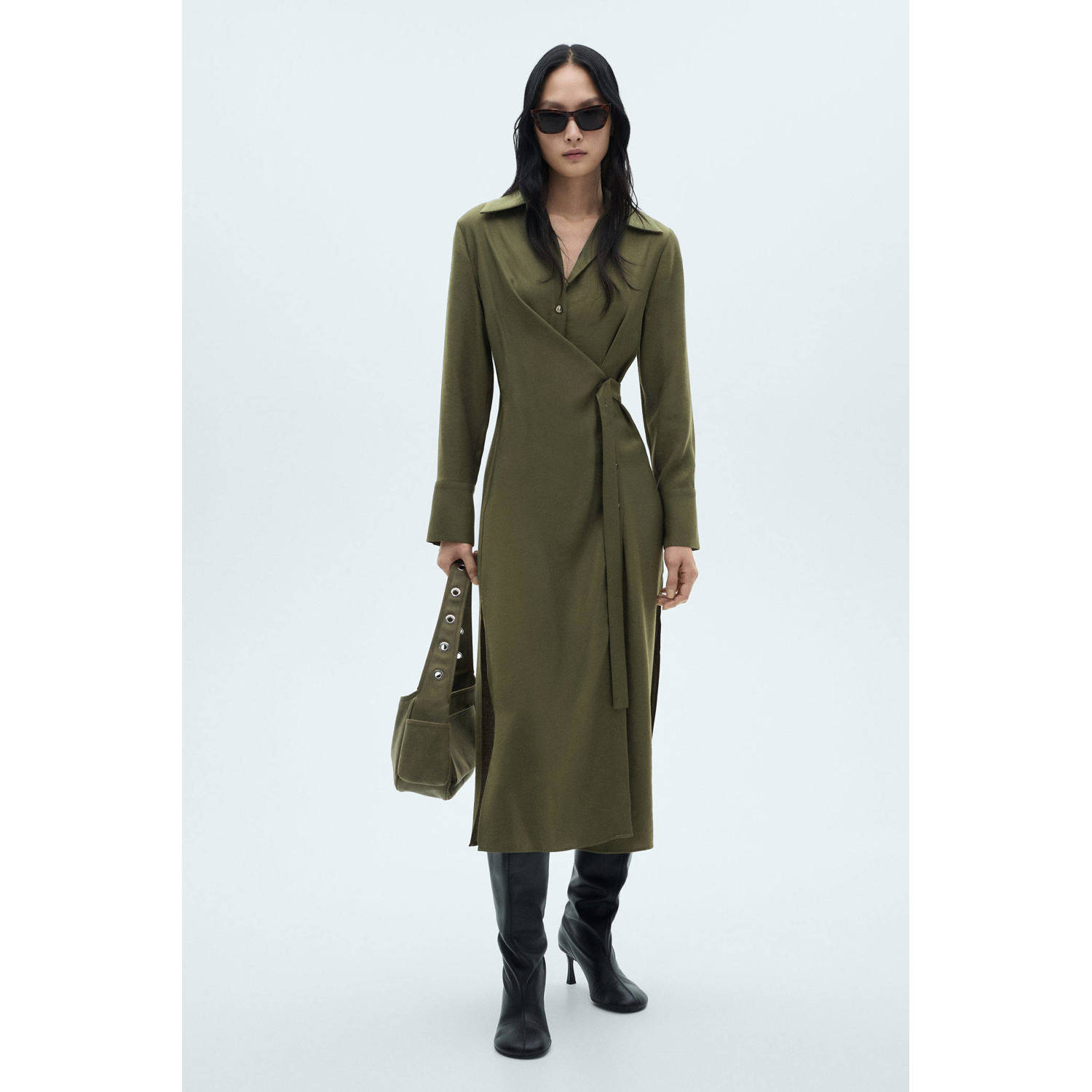 Mango blousejurk donkergroen
