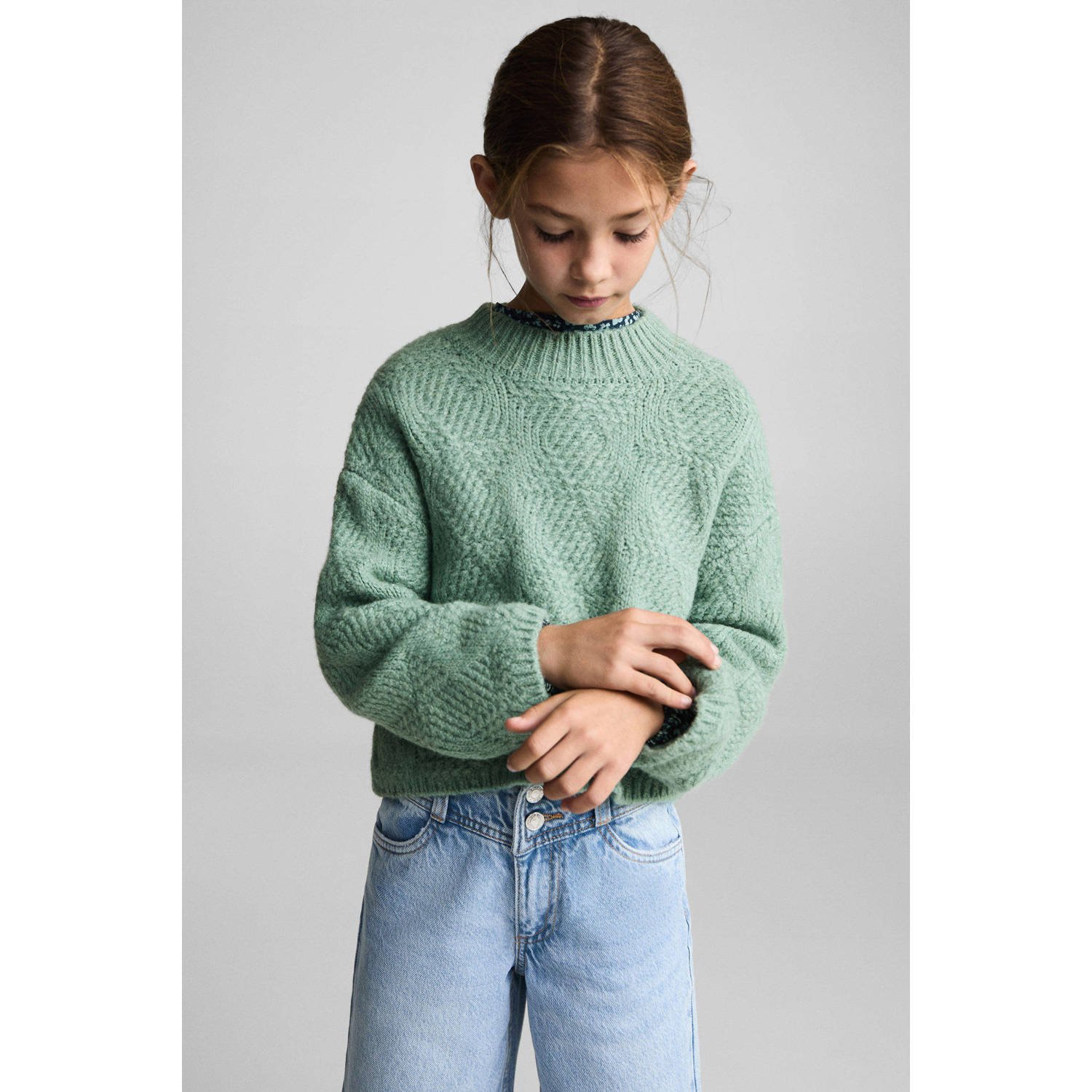 Mango Kids gebreide trui groen