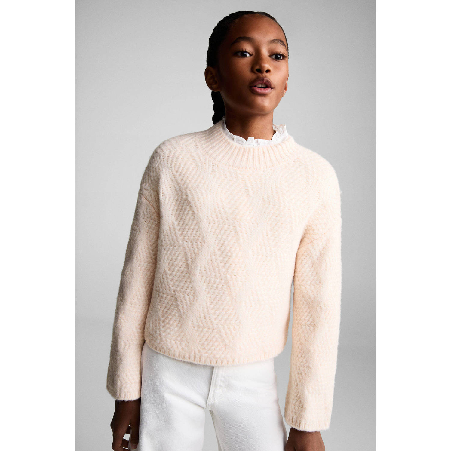 Mango Kids gebreide trui roze