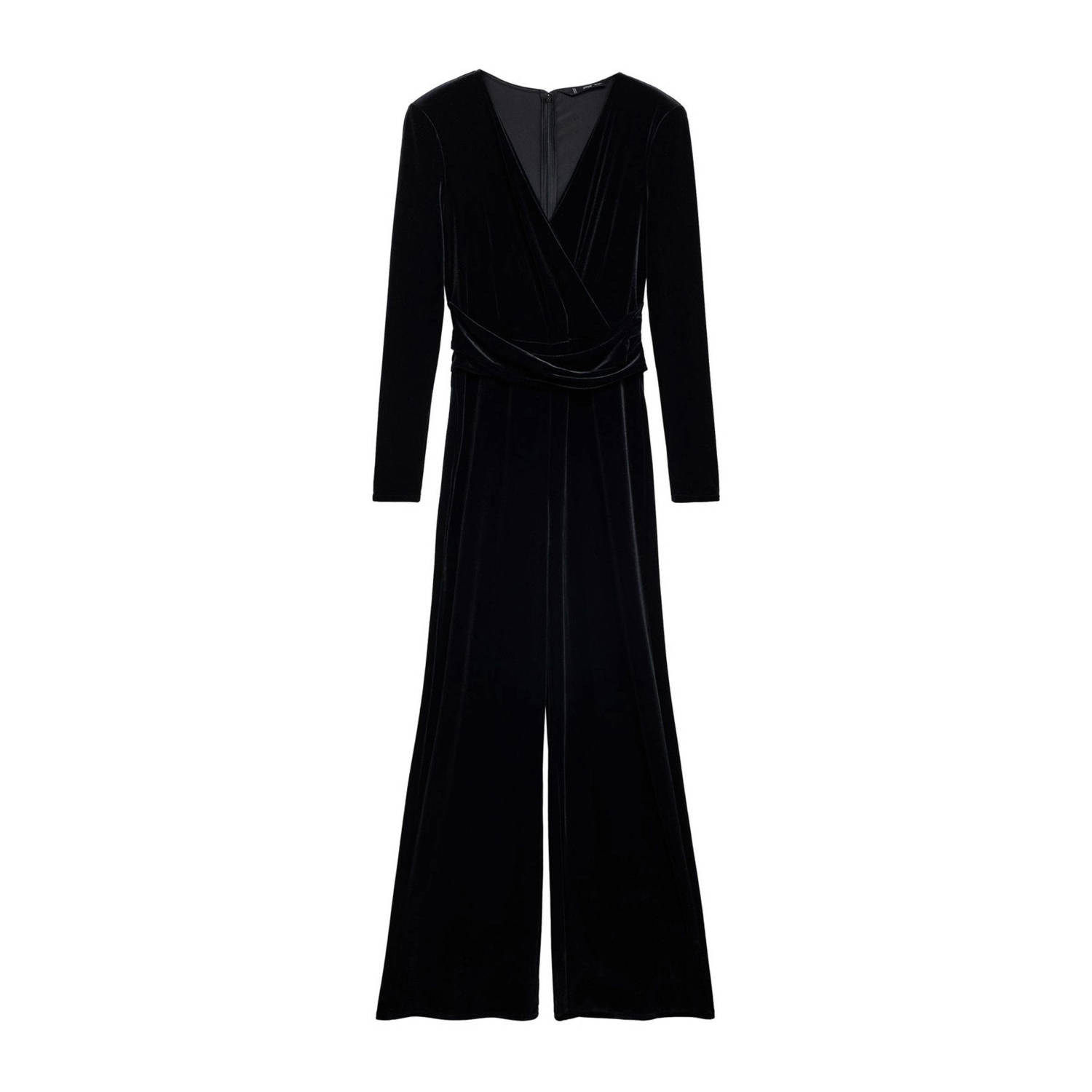 Mango Jumpsuit van fluweel zwart