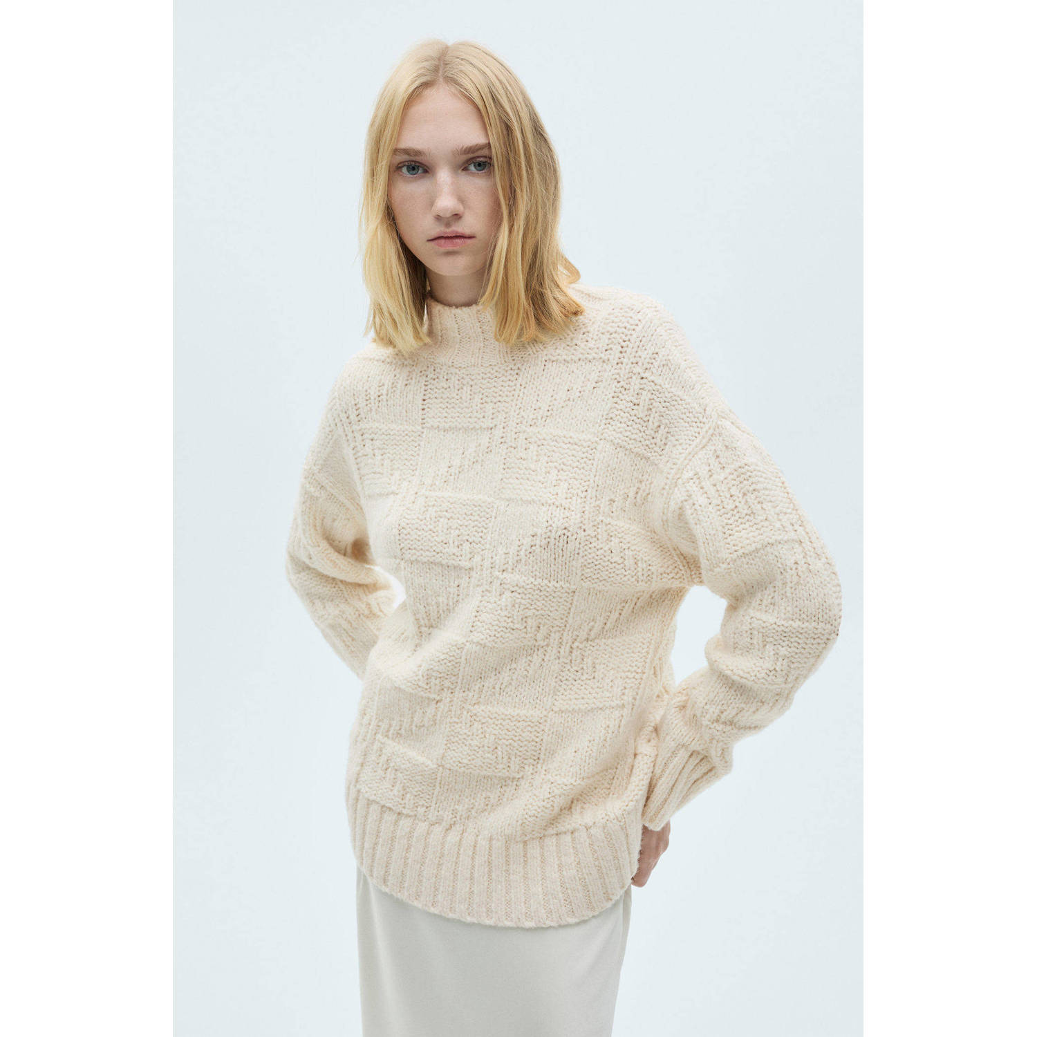 Mango gebreide trui beige