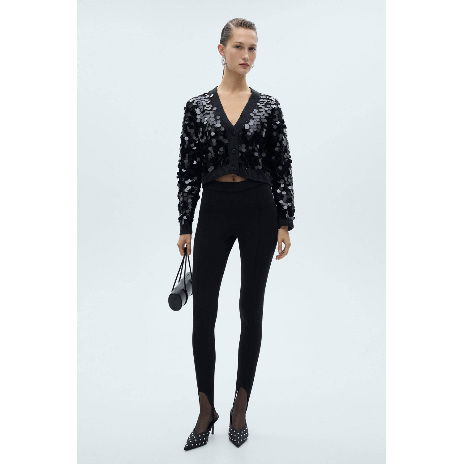 Mango gebreid vest zwart
