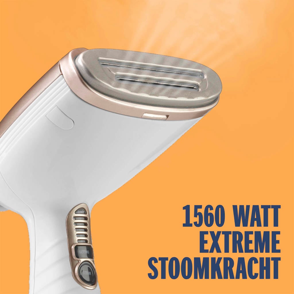 Conair Extreme Steam Handheld Kledingstomer GSC24PKE, Met Een Afneembare Watertank Van 90ml Snelle Opwarmtijd Van 35 Seconden Lichtgewicht Reis Kledingstomer Wereldwijd Gebruik Roze