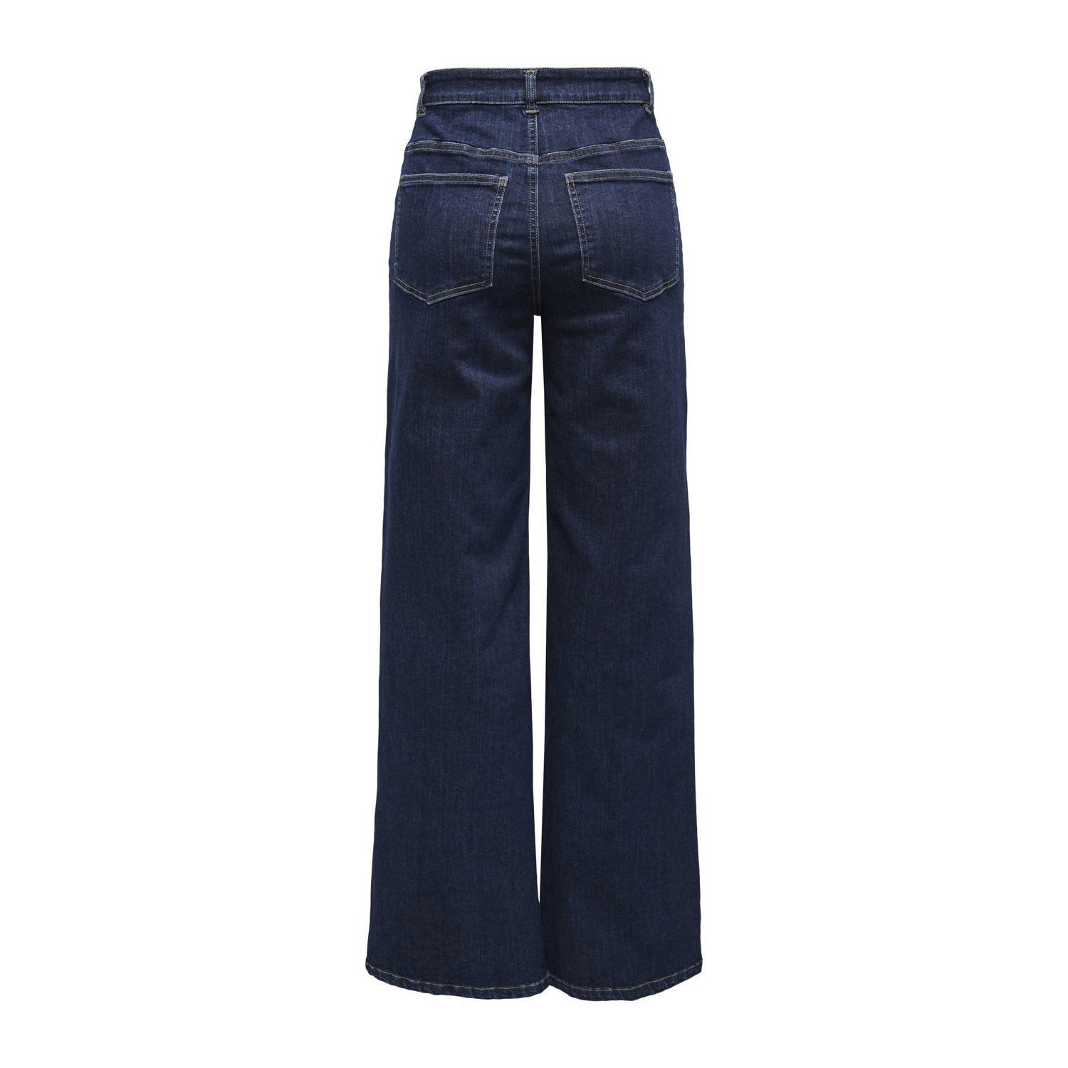 ONLY high waist wide leg jeans ONLSANNA dark blue denim