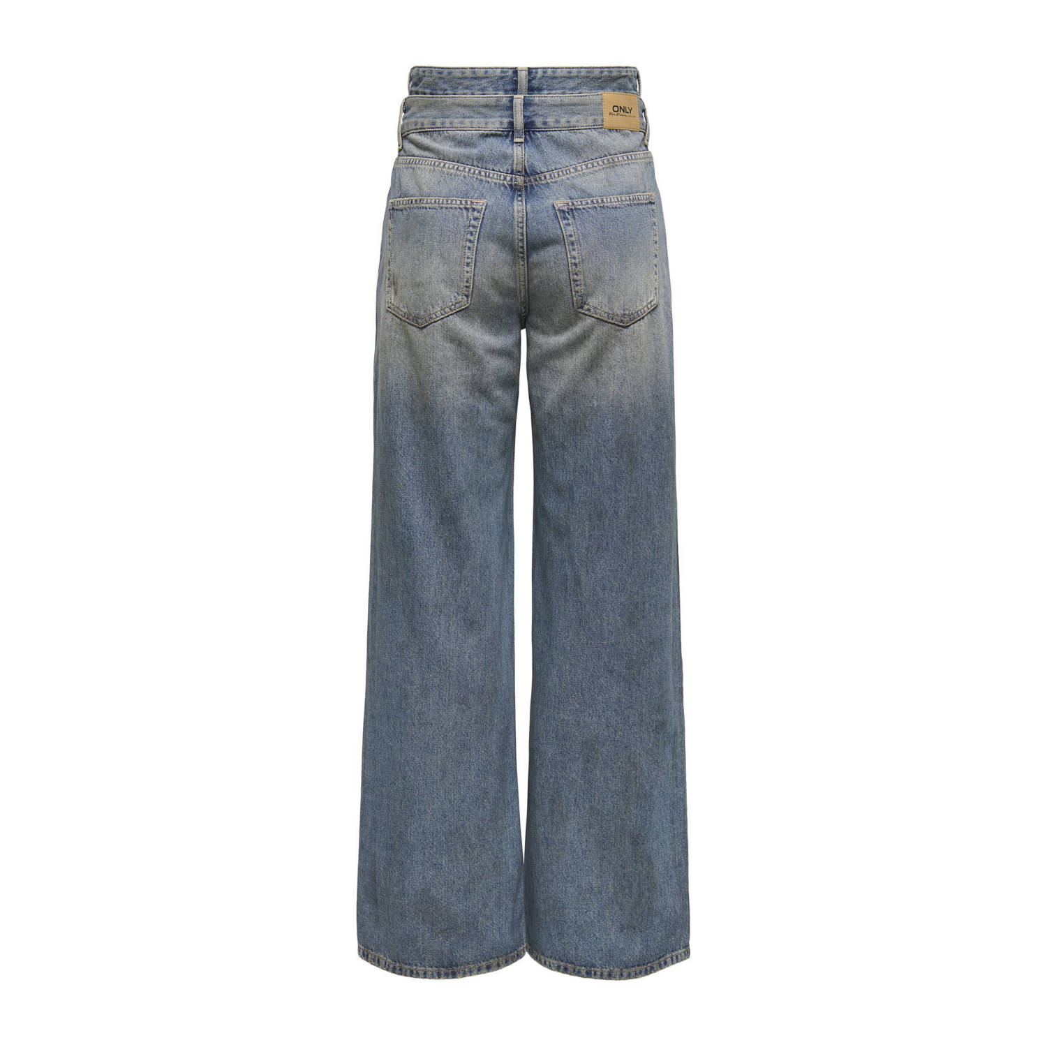 ONLY high waist wide leg jeans ONLESME-HOPE medium blue denim bruin