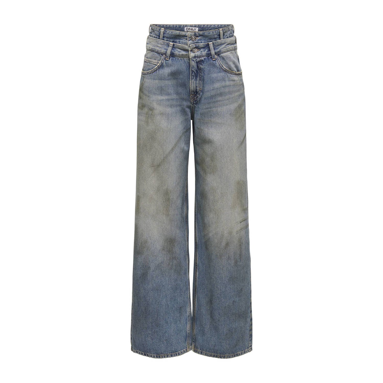 ONLY high waist wide leg jeans ONLESME-HOPE medium blue denim bruin