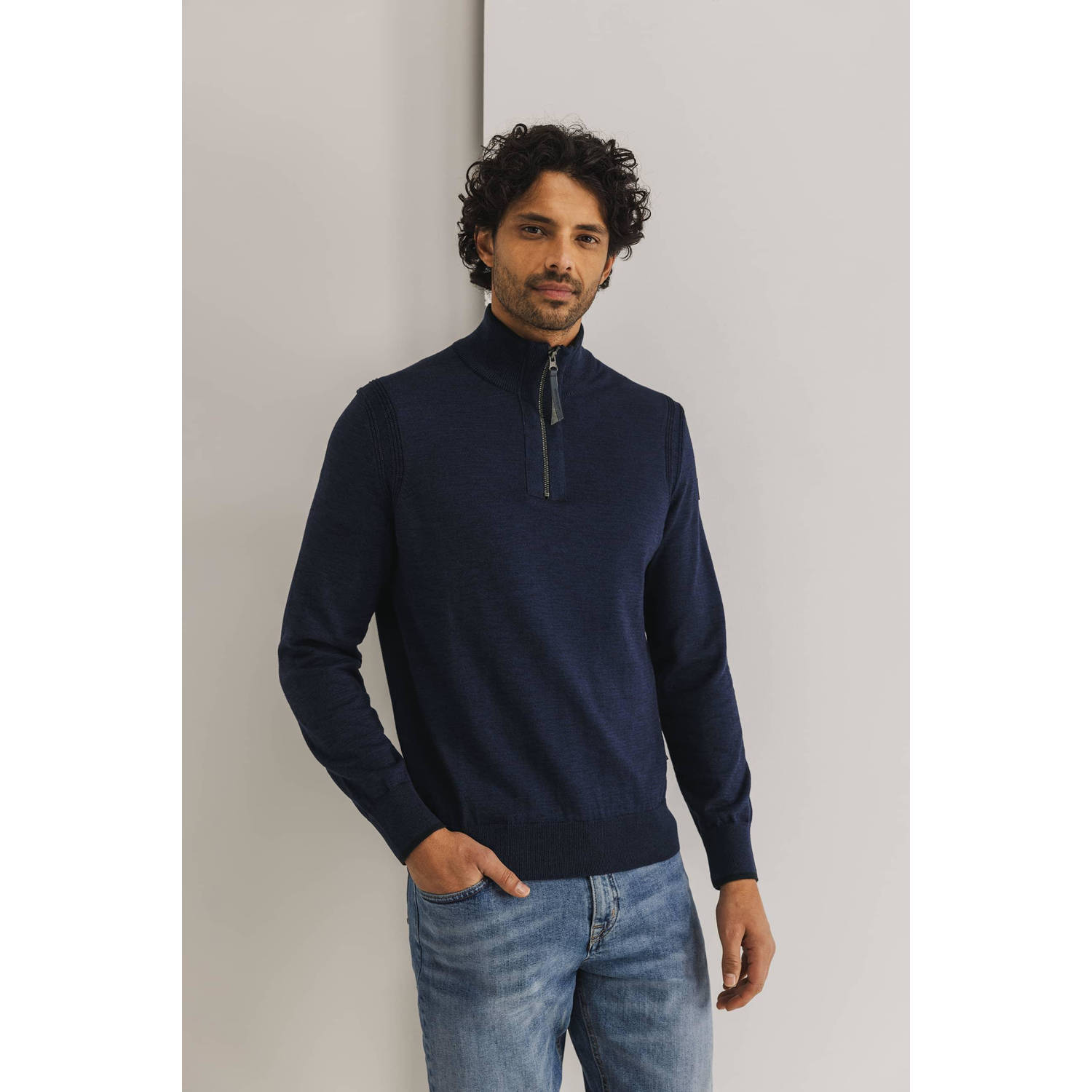 State of Art gebreide trui donkerblauw