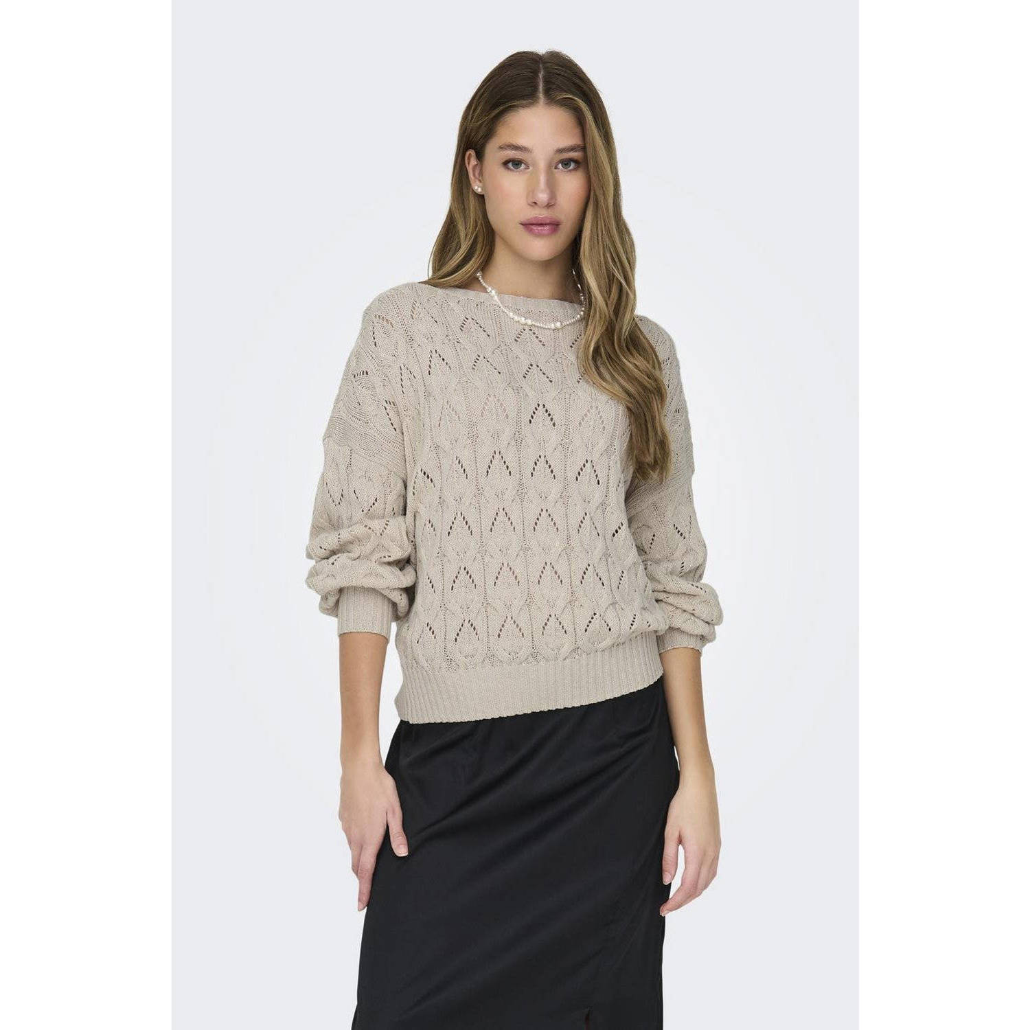 Only Relaxed fit gebreide pullover met kabelpatroon model 'BRYNN'