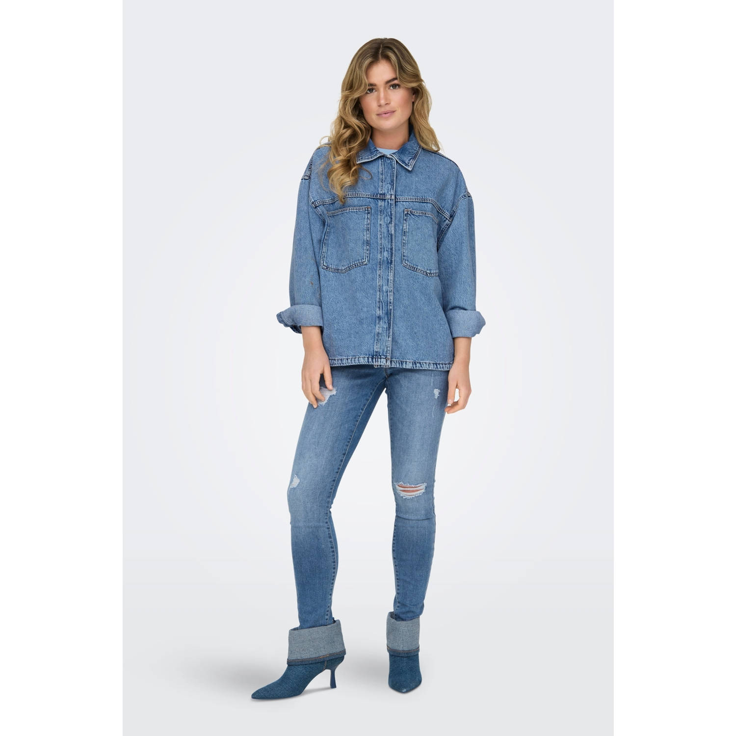 ONLY blouse light blue denim