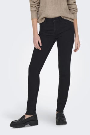 regular waist skinny jeans black denim