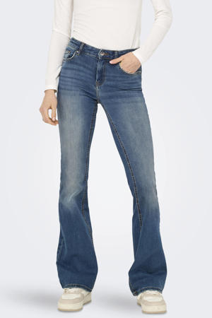 regular waist flared jeans medium blue denim