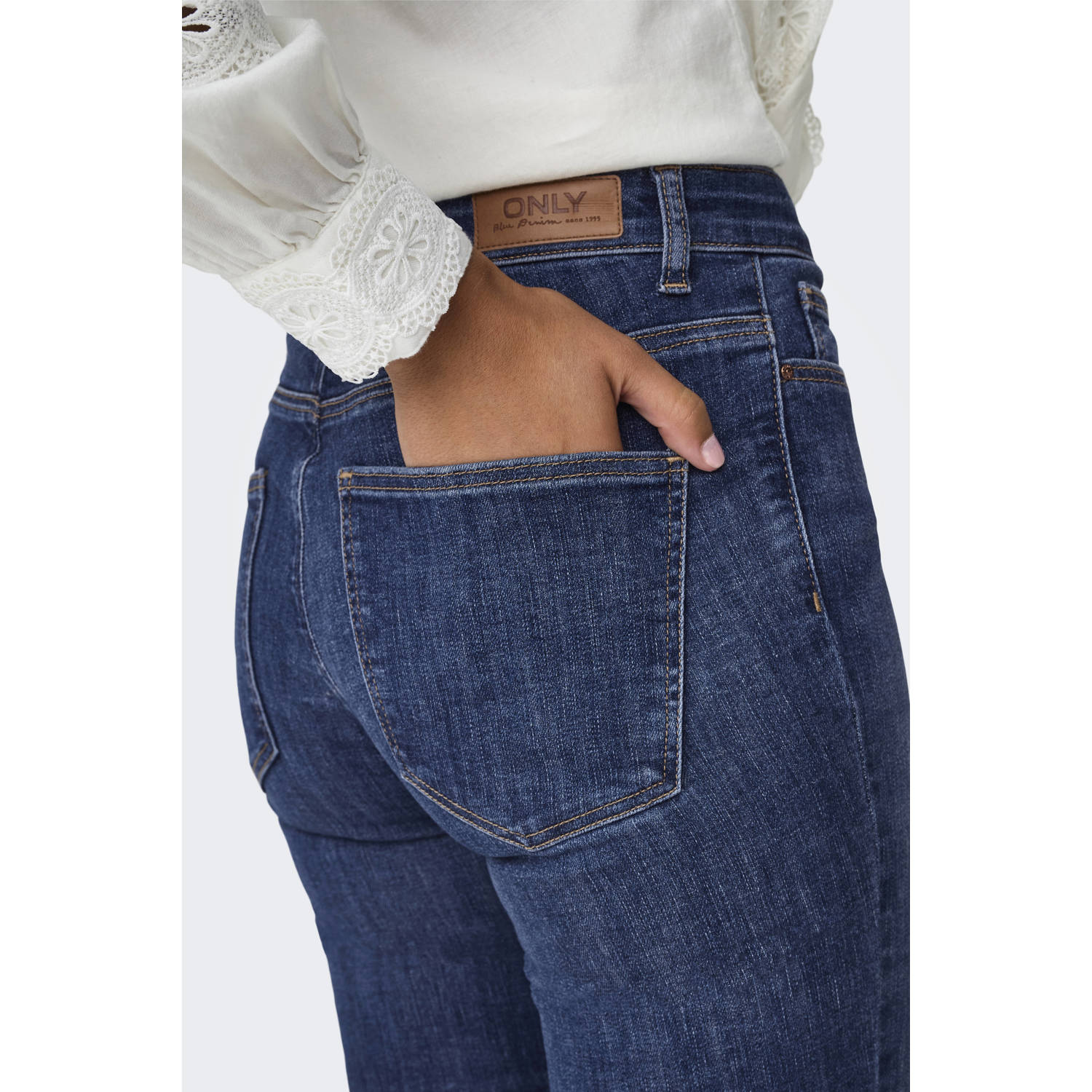 ONLY regular waist flared jeans dark blue denim