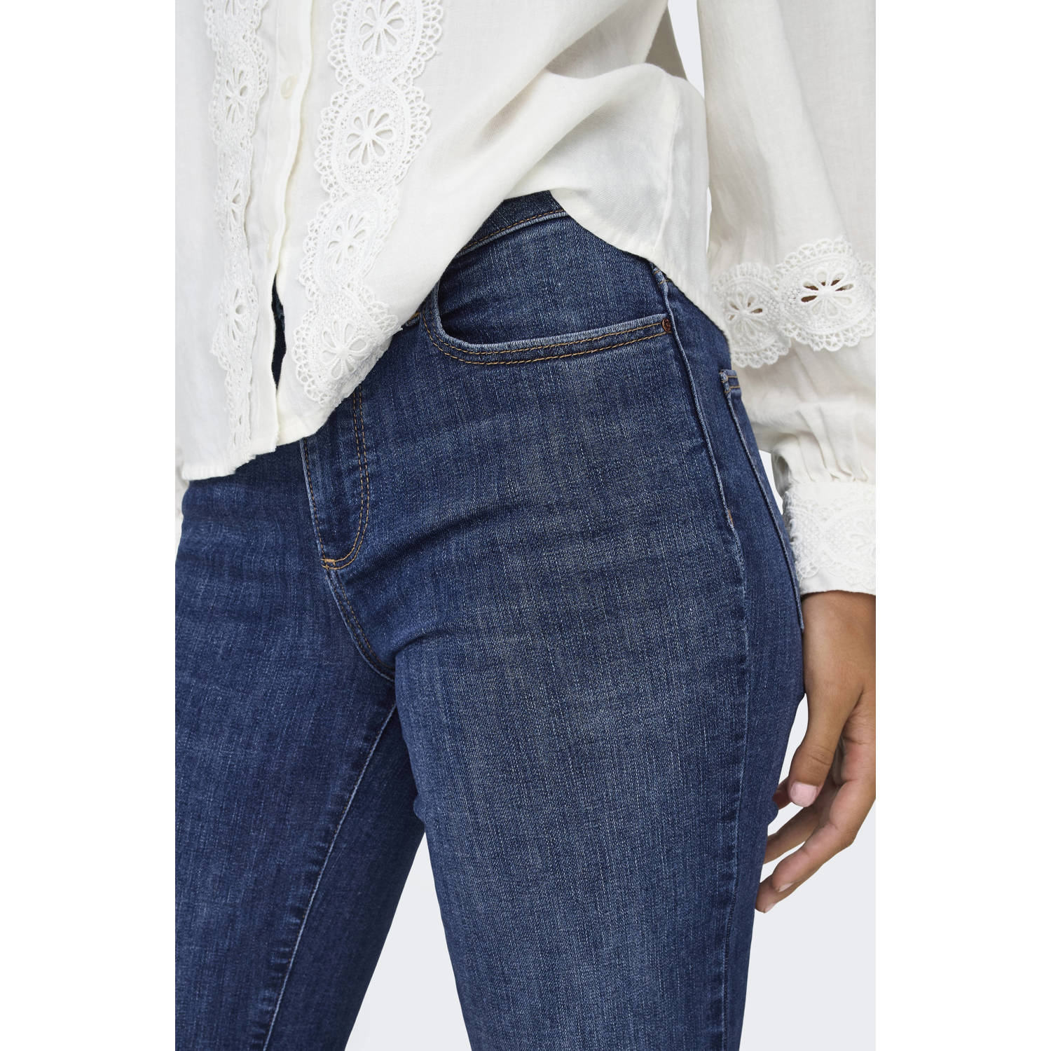 ONLY regular waist flared jeans dark blue denim