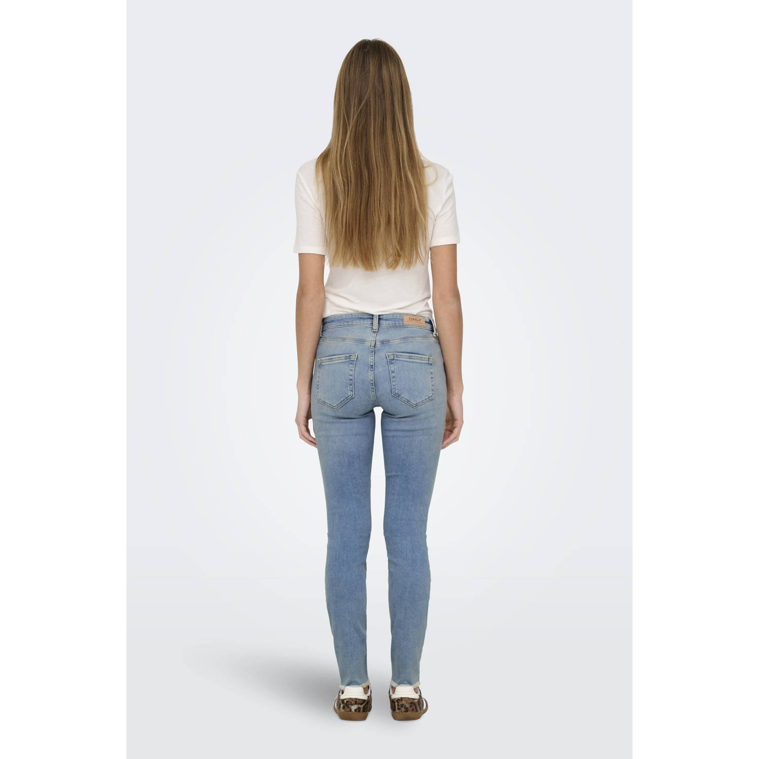 ONLY regular waist skinny jeans light blue denim