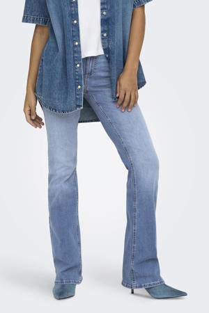 regular waist flared jeans medium blue denim