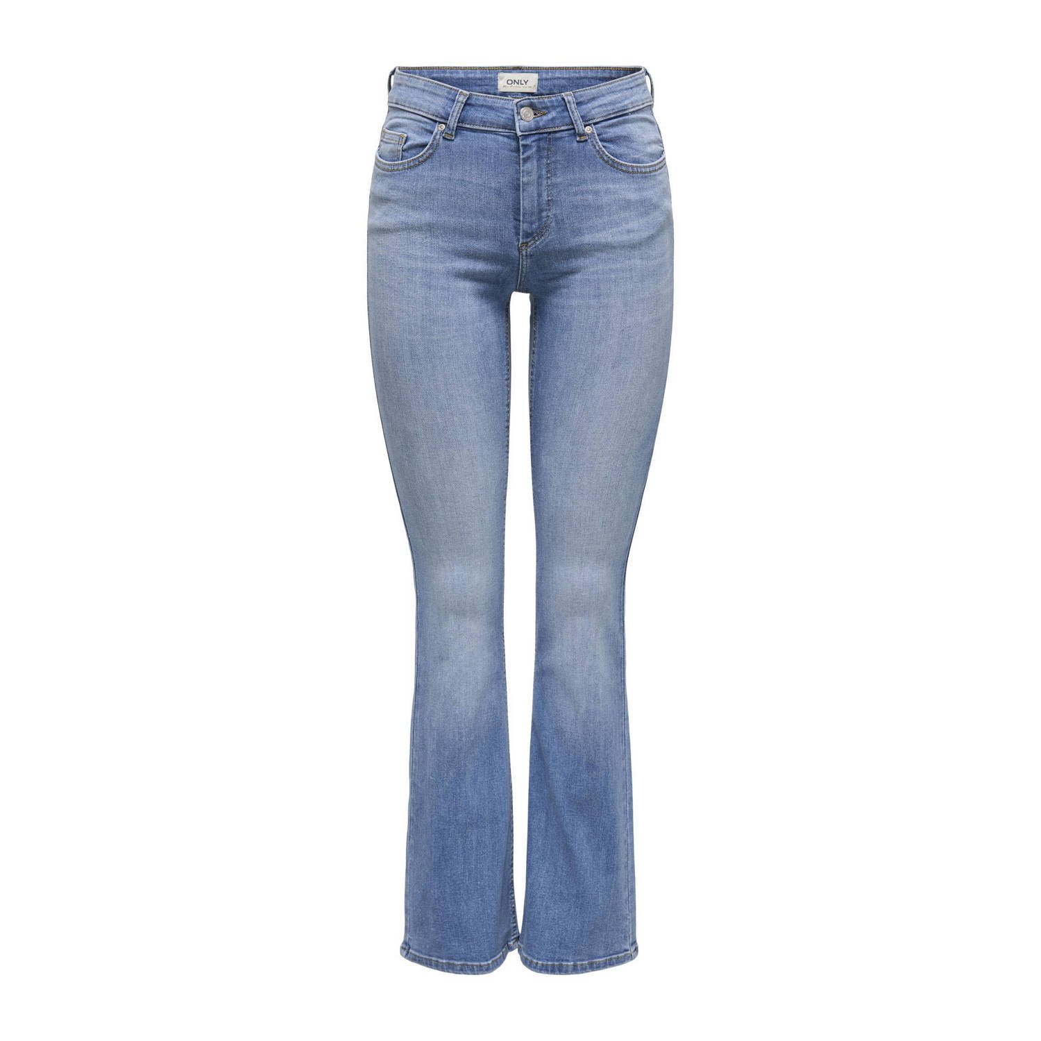 ONLY regular waist flared jeans medium blue denim