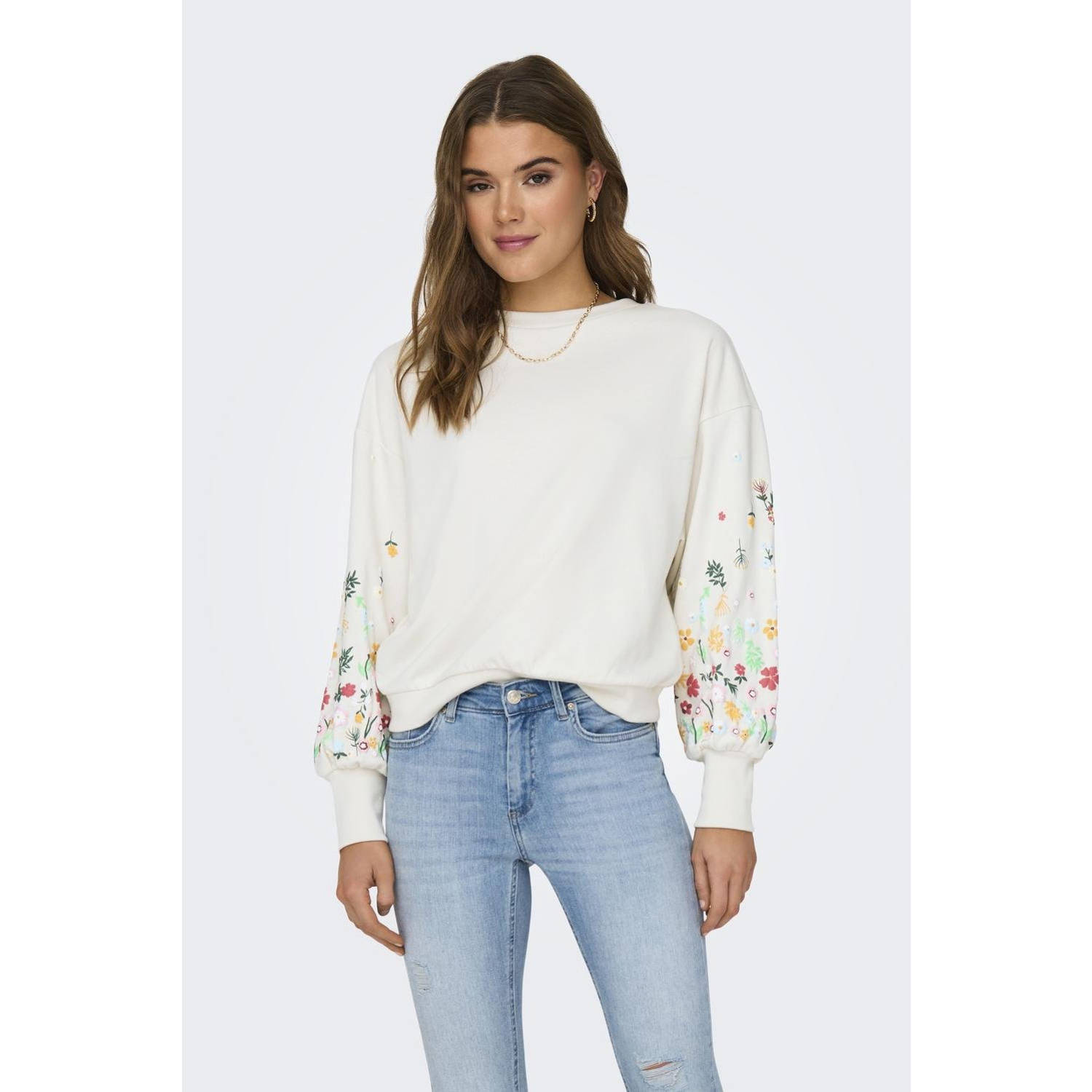 Only Sweatshirt ONLBROOKE L S O-NECK FLOWER SWT