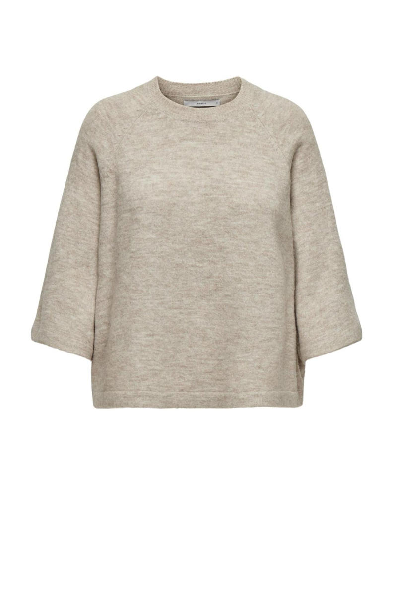 Onlolli L S Pullover Knit Beige Detail Melange