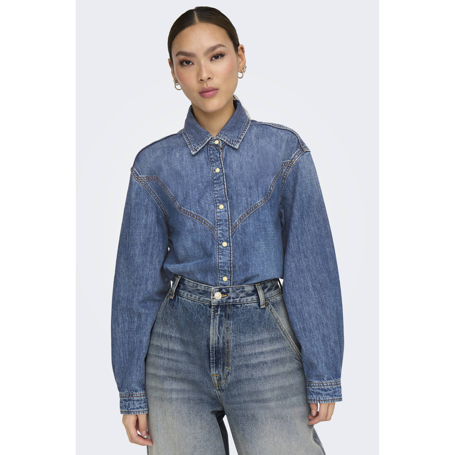 ONLY blouse medium blue denim