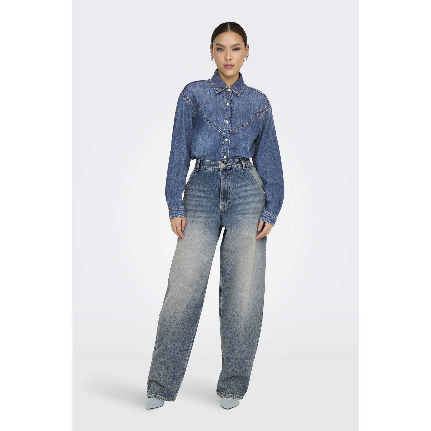 ONLY blouse medium blue denim