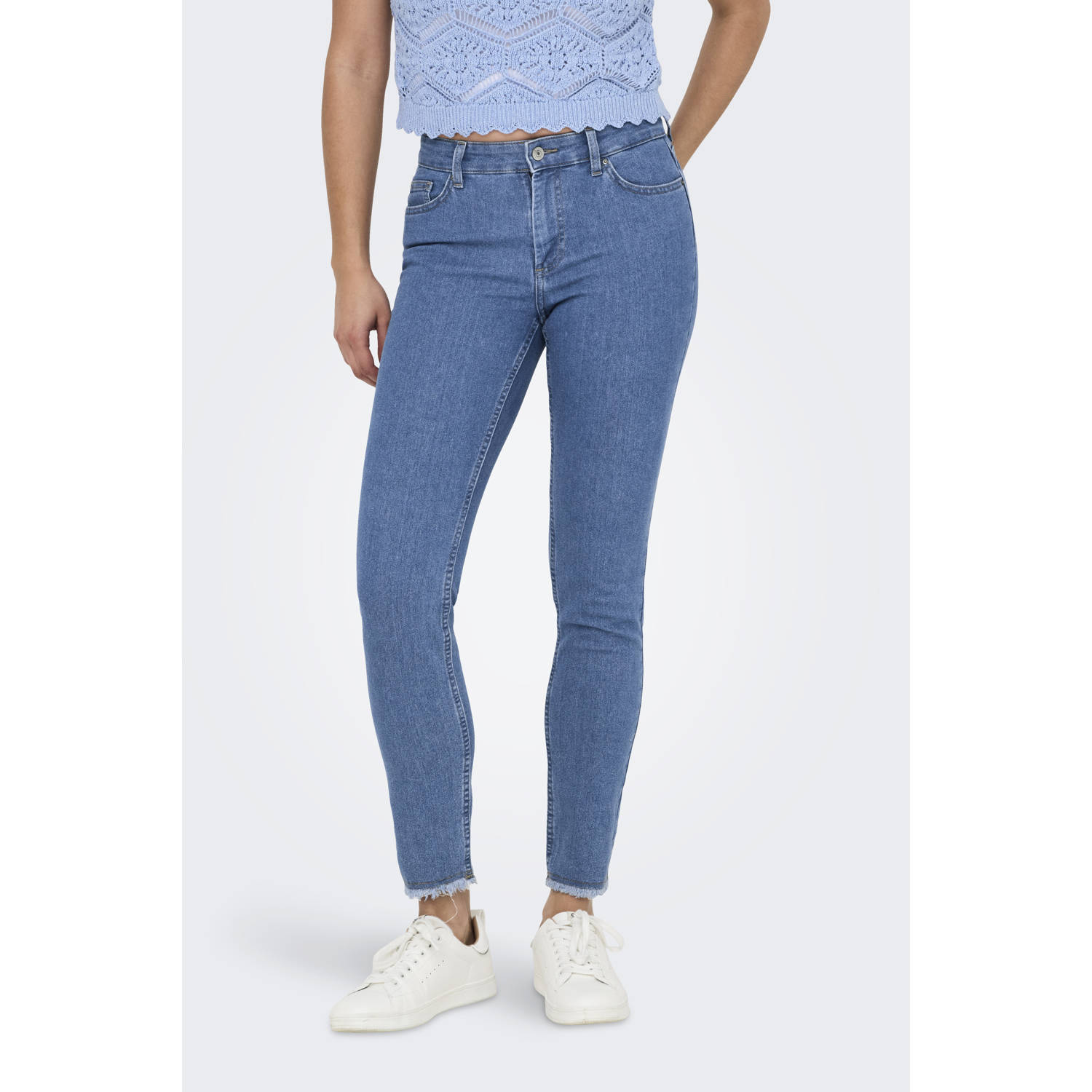 ONLY regular waist skinny jeans light blue denim