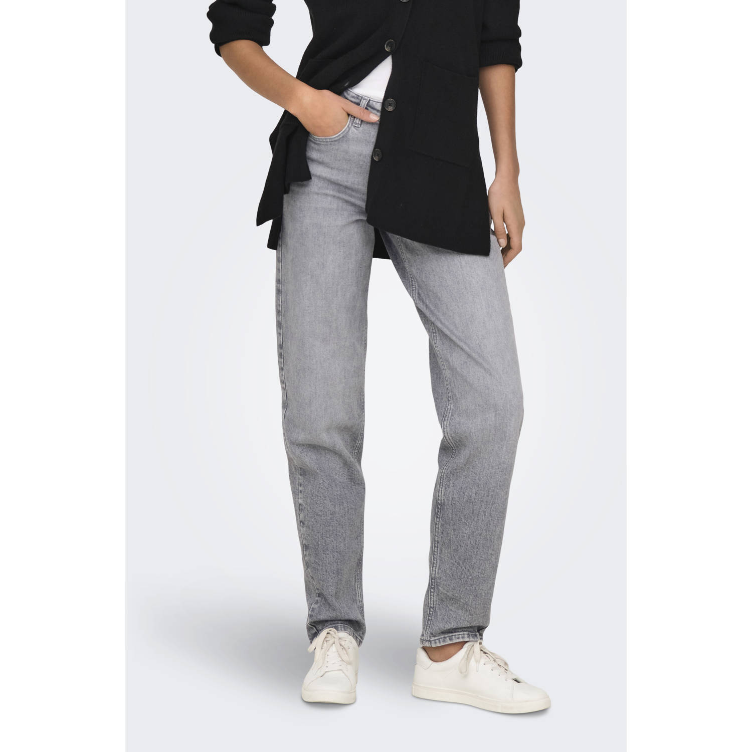 ONLY high waist mom jeans grey denim