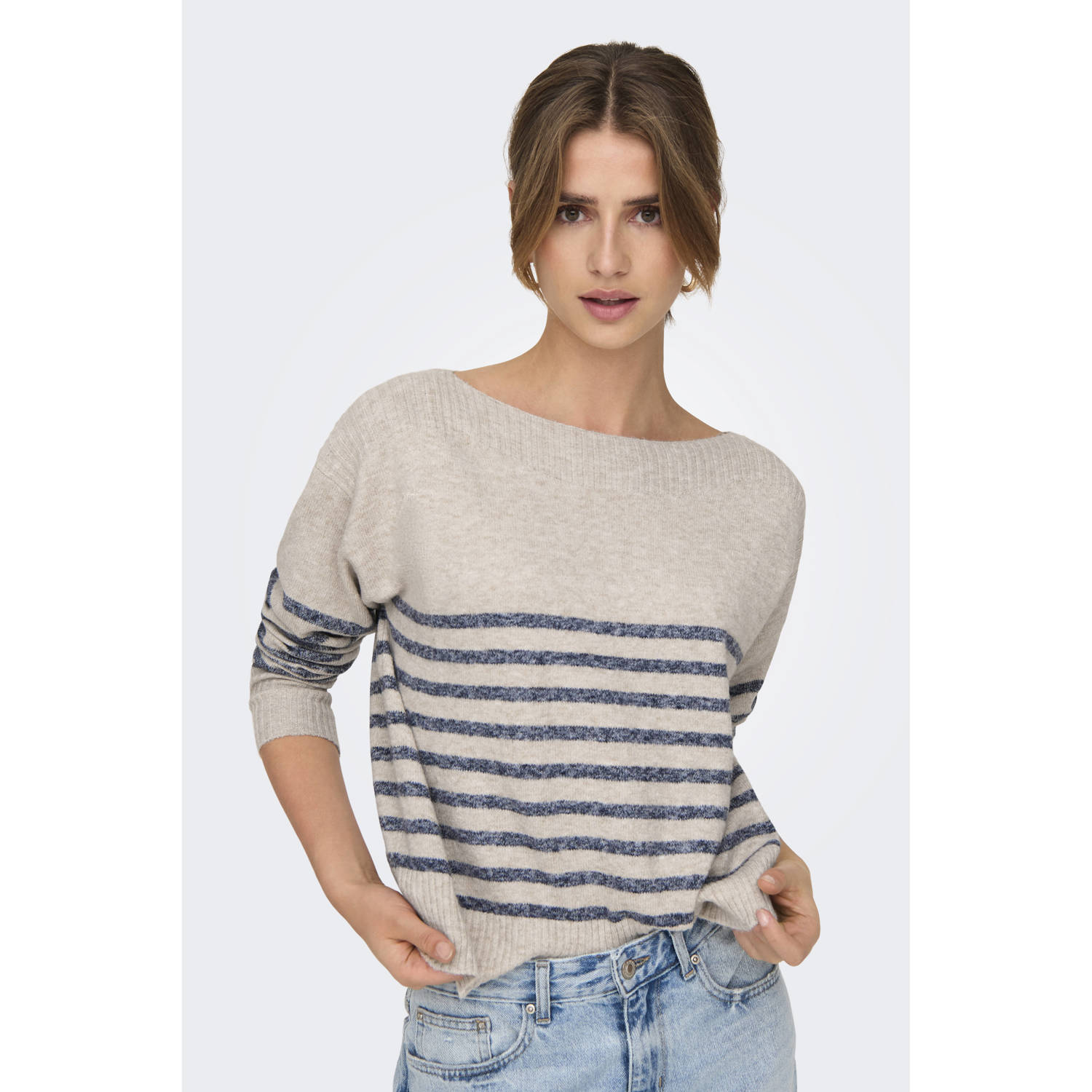 Only Gebreide trui ONLGLORY LIFE LS BOATNECK CC KNT