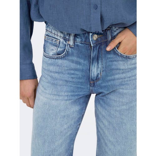 ONLY low waist wide leg jeans light blue denim afbeelding