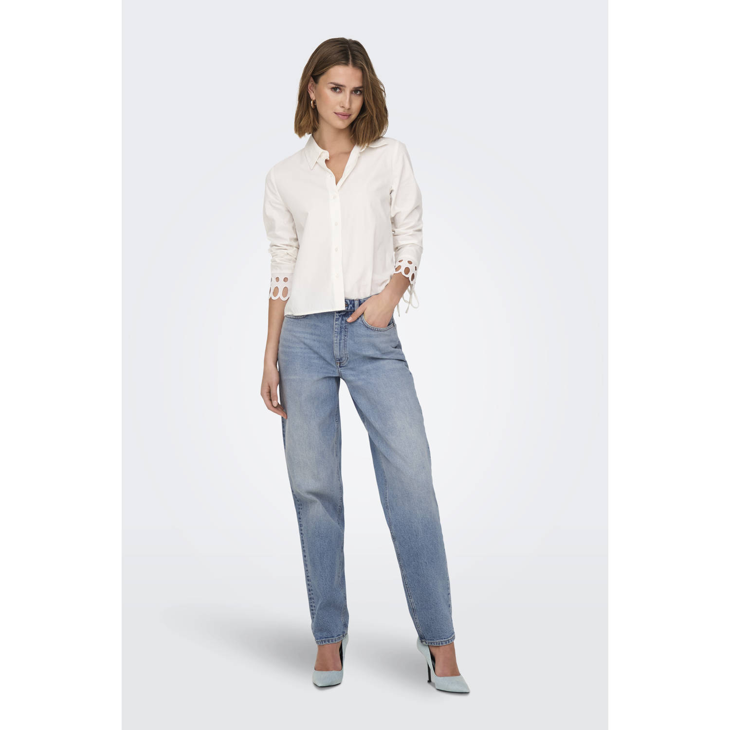 ONLY high waist mom jeans light blue denim