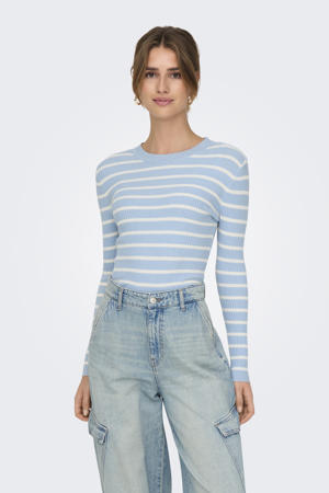 pullover lichtblauw rib gebreid
