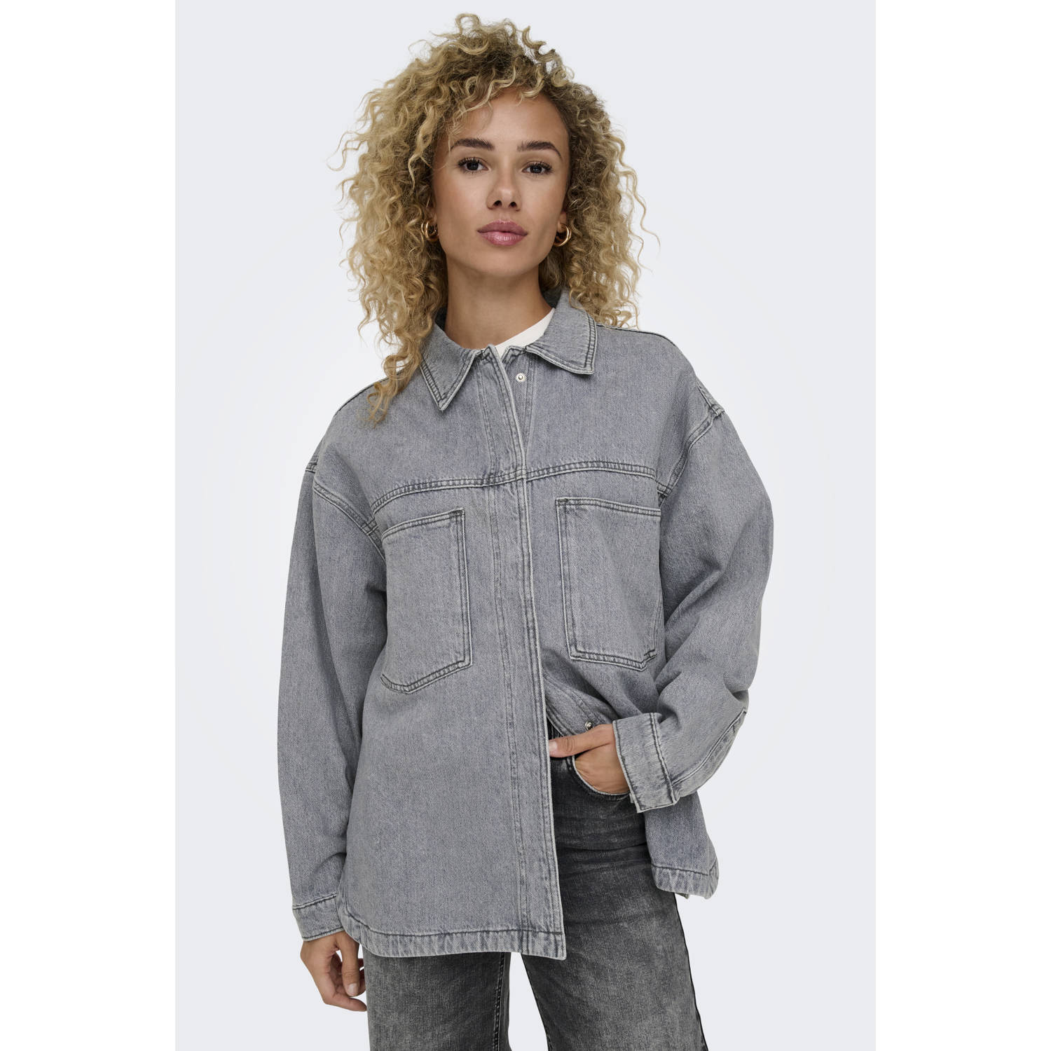 ONLY blouse grey denim