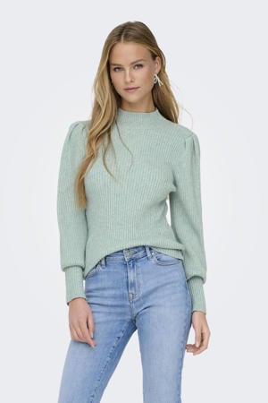 pullover grijsgroen gebreid