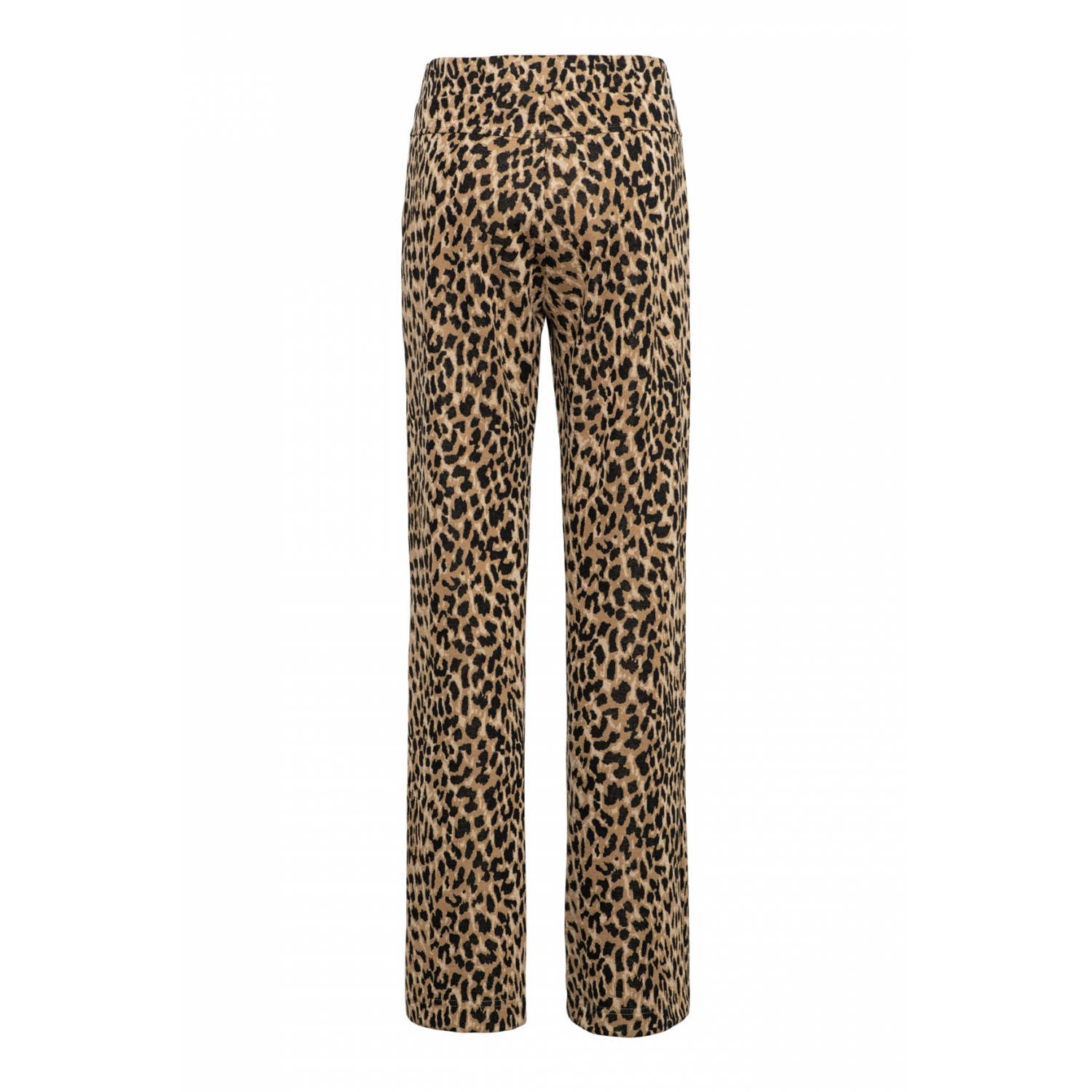 &Co Woman regular fit broek TIANA ANIMAL met panterprint bruin zwart