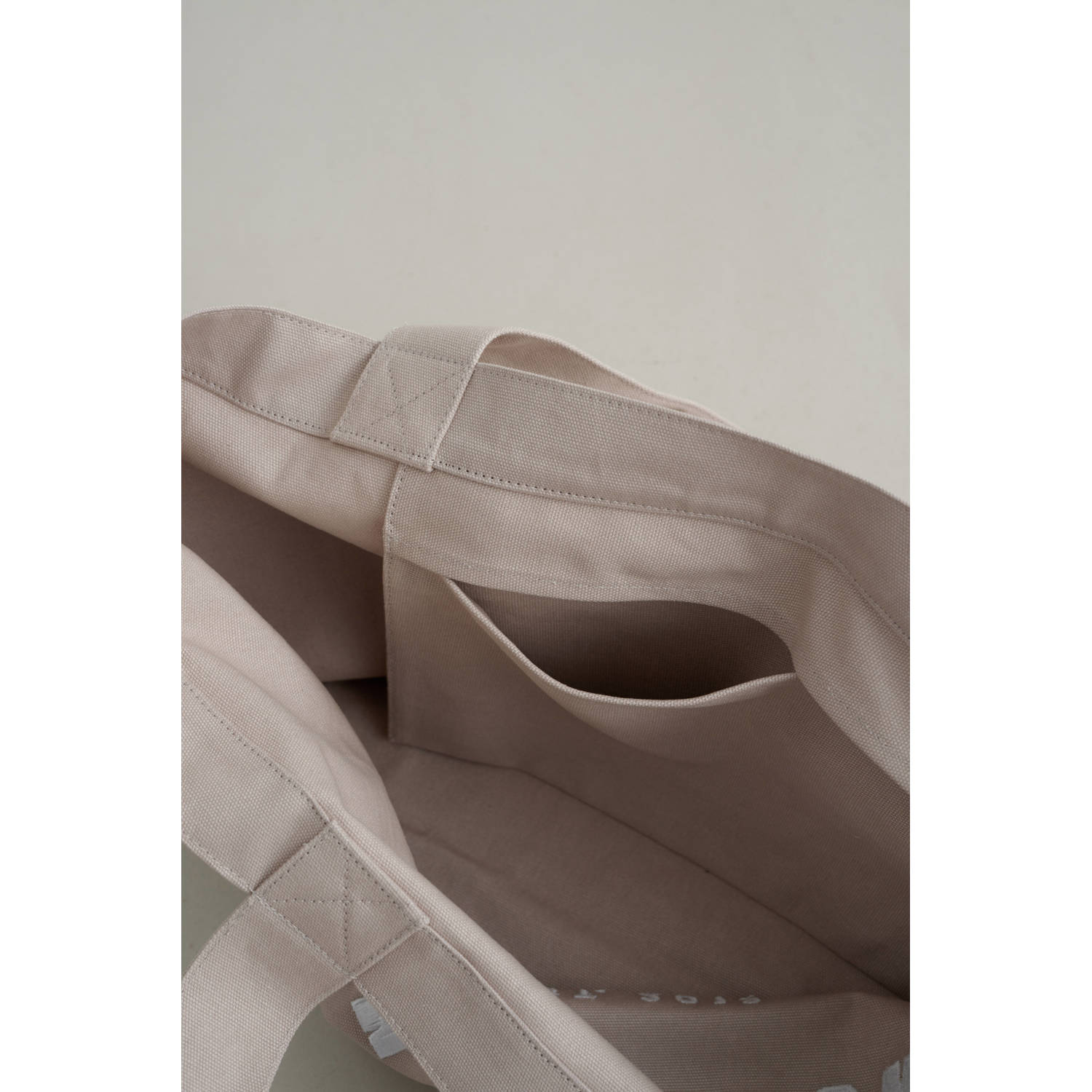 Aim'n canvas shopper met logo Varsity beige