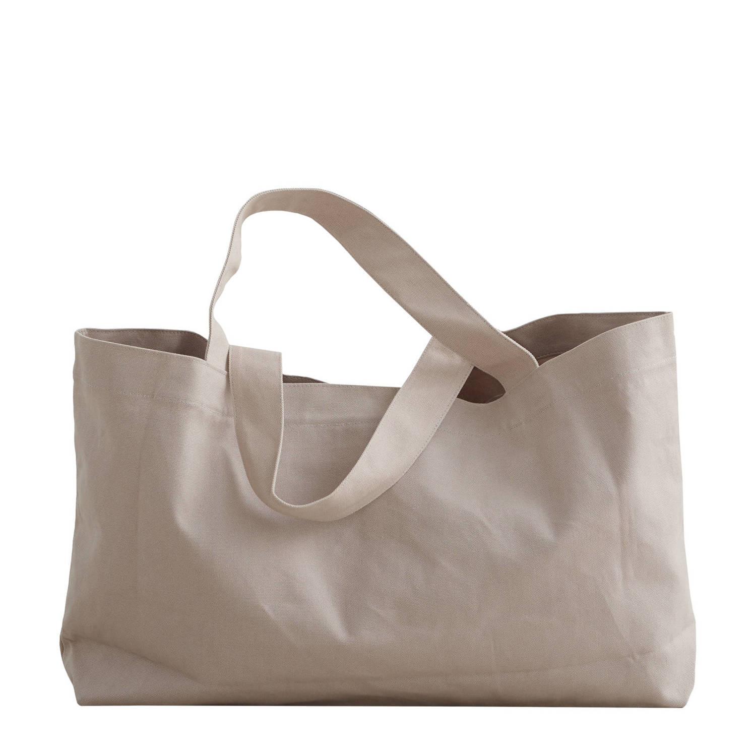 Aim'n canvas shopper met logo Varsity beige
