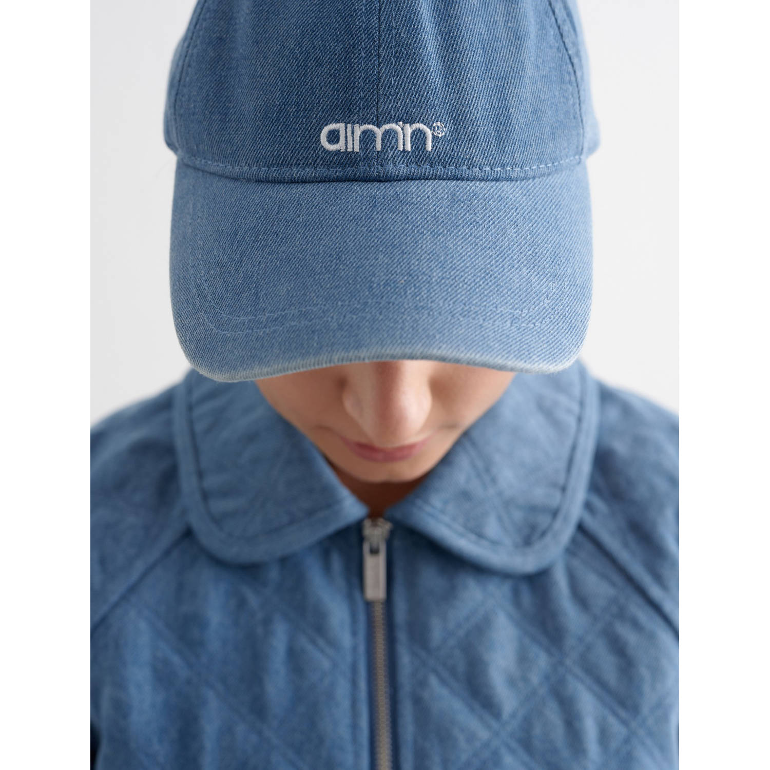 Aim'n denim pet met logo blauw